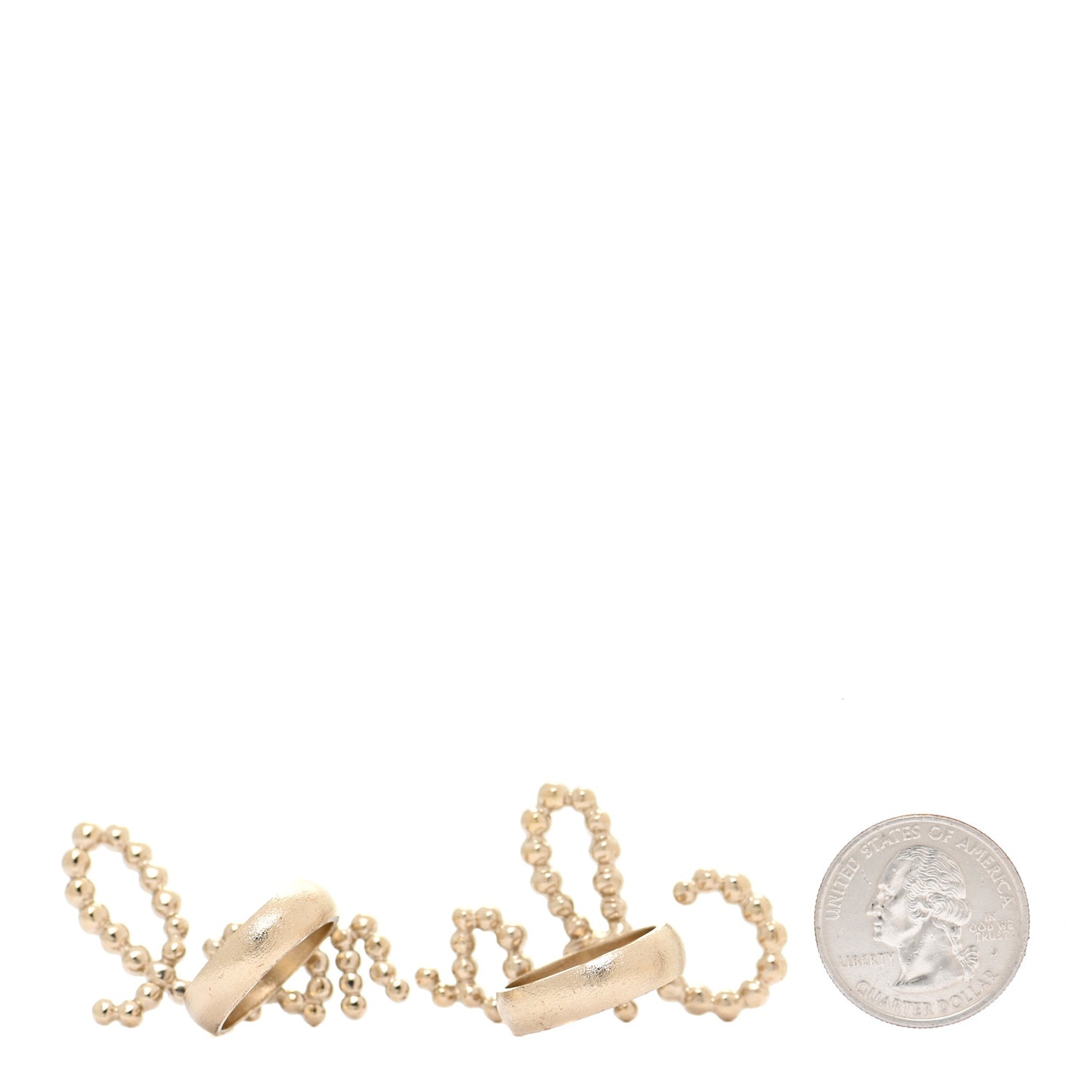 Crystal Pearl Cha-Nel Rings Set Gold