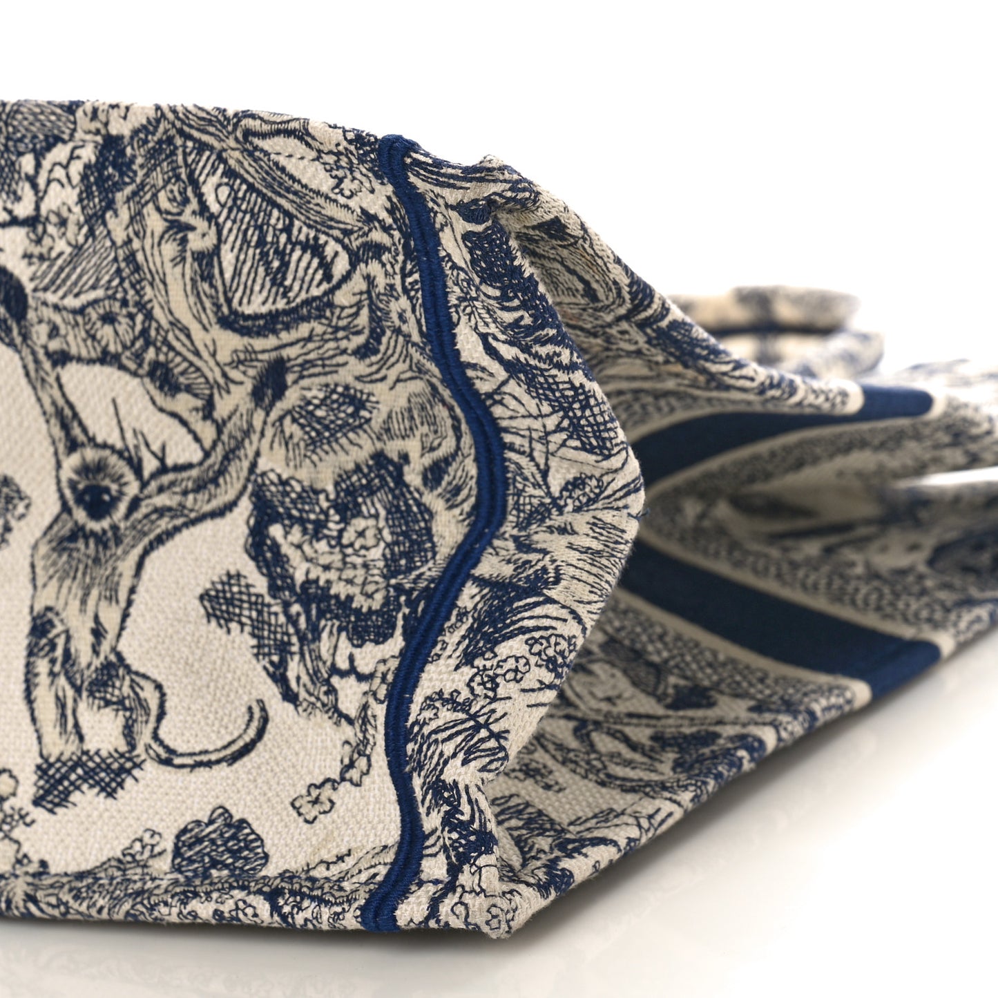 Canvas Embroidered Large Dioriviera Toile De Jouy Book Tote Blue