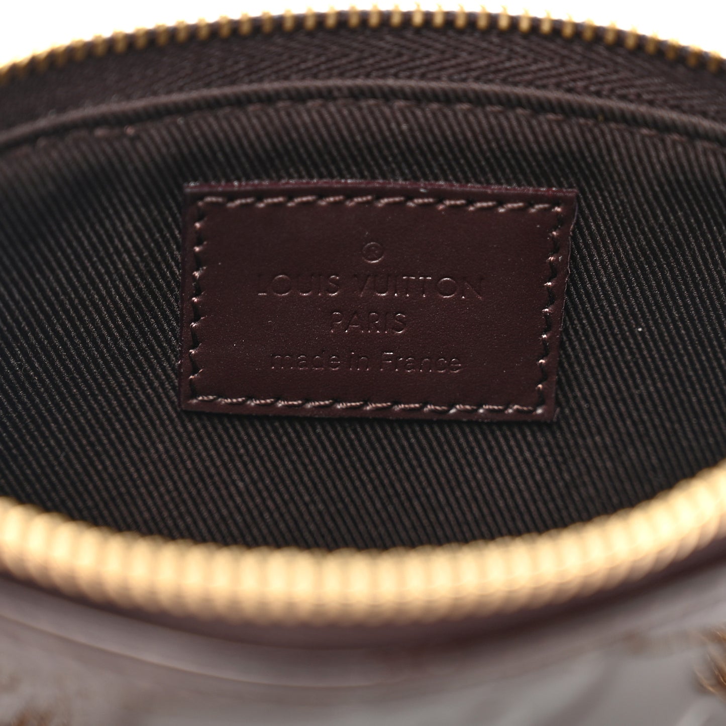 Vernis Monogram Mini Pochette Accessories Amarante