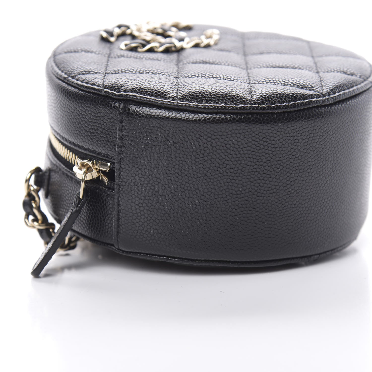 Chanel Caviar Quilted French New Wave Round Clutch With Chain Black 9 of 11