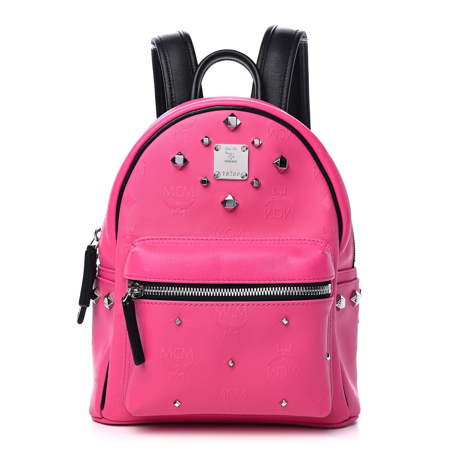 MCM Odeon Studded Small Backpack Beetroot Pink 1 of 9