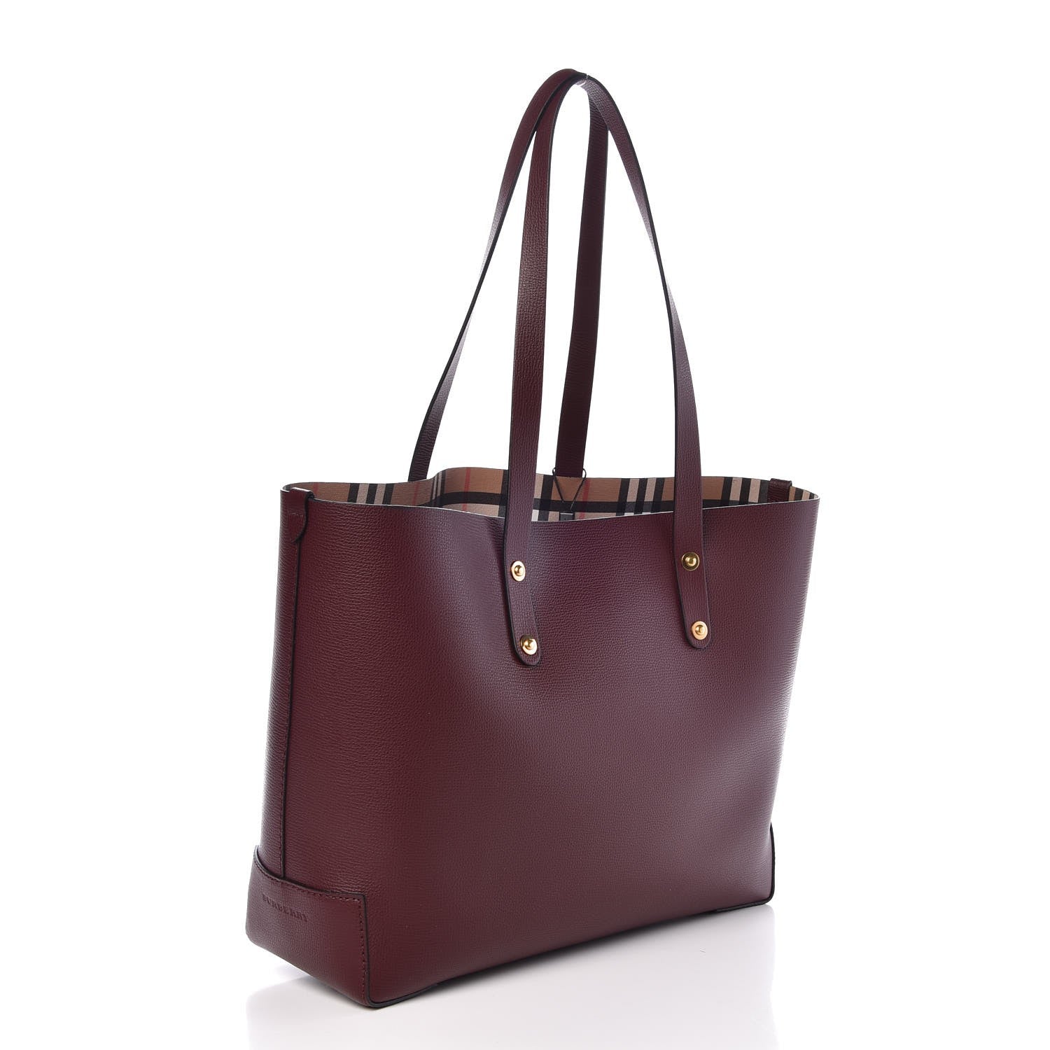 Burberry Calfskin Crest Embossed Small Tote Burgundy 2 of 10