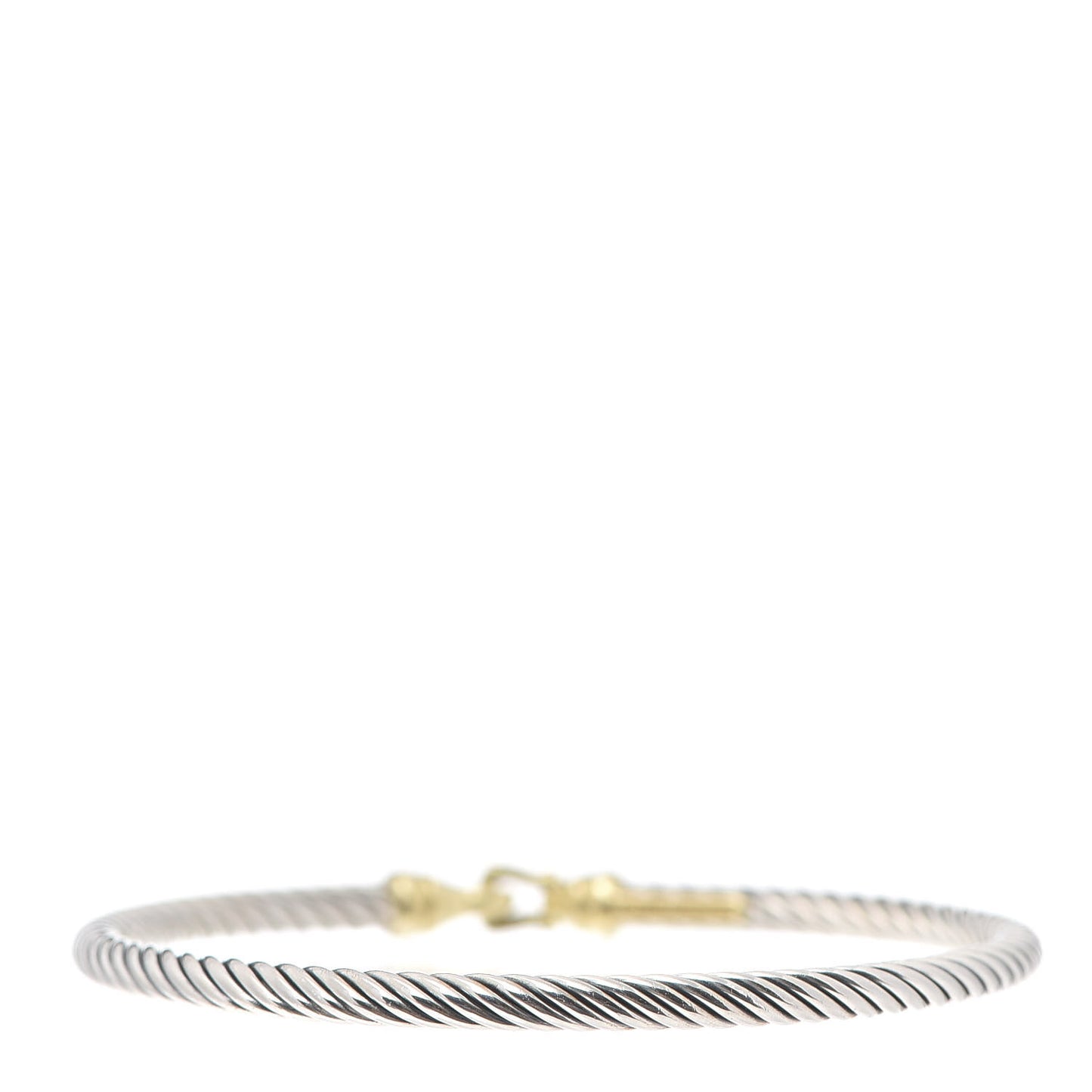 Sterling Silver 18K Yellow Gold 3mm Kids Cable Buckle Bracelet