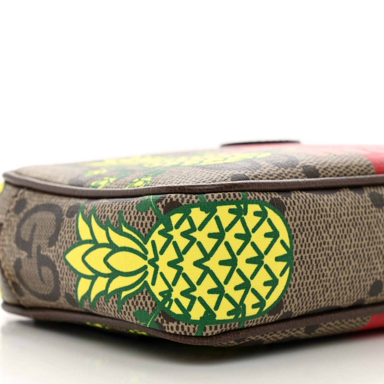 Gucci Maxi GG Supreme Monogram Pineapple Textured Dollar Calfskin Small Retro Interlocking G Belt Bag 90 36 Beige Ebony Green Pink New Acero 9 of 11