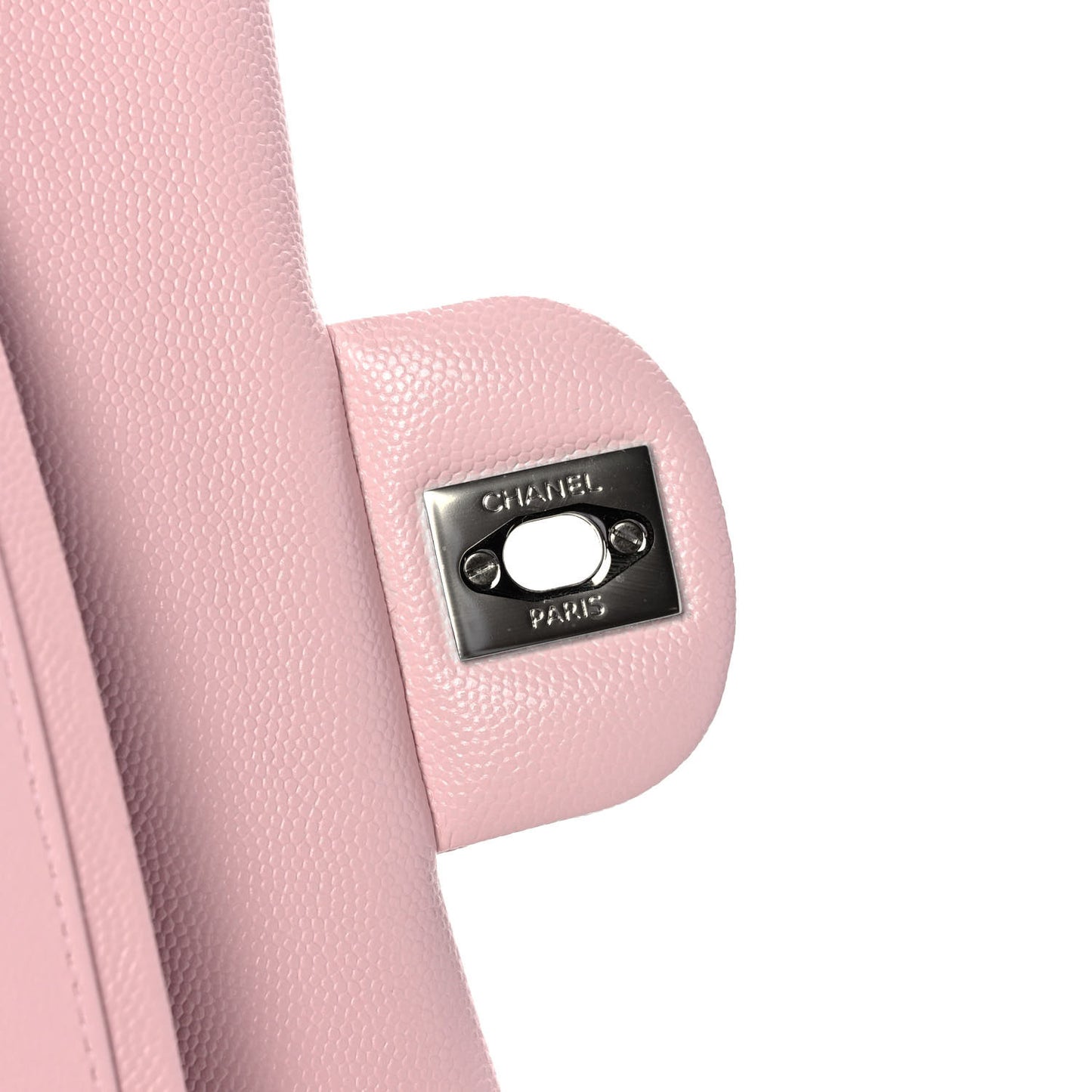 Caviar Quilted Medium Double Flap Light Pink