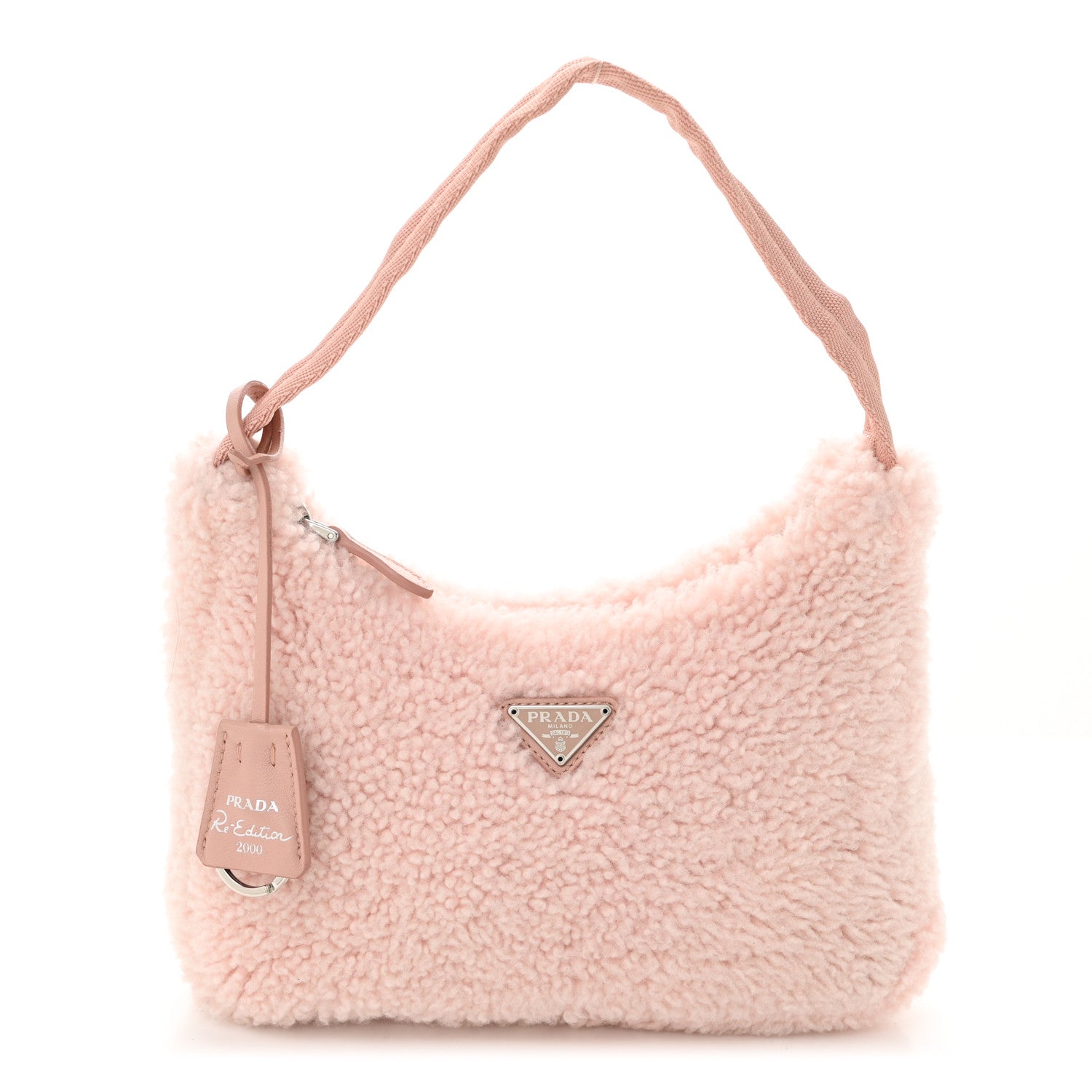 Prada Shearling Mini Re-Edition 2000 Bag Orchidea 1 of 10