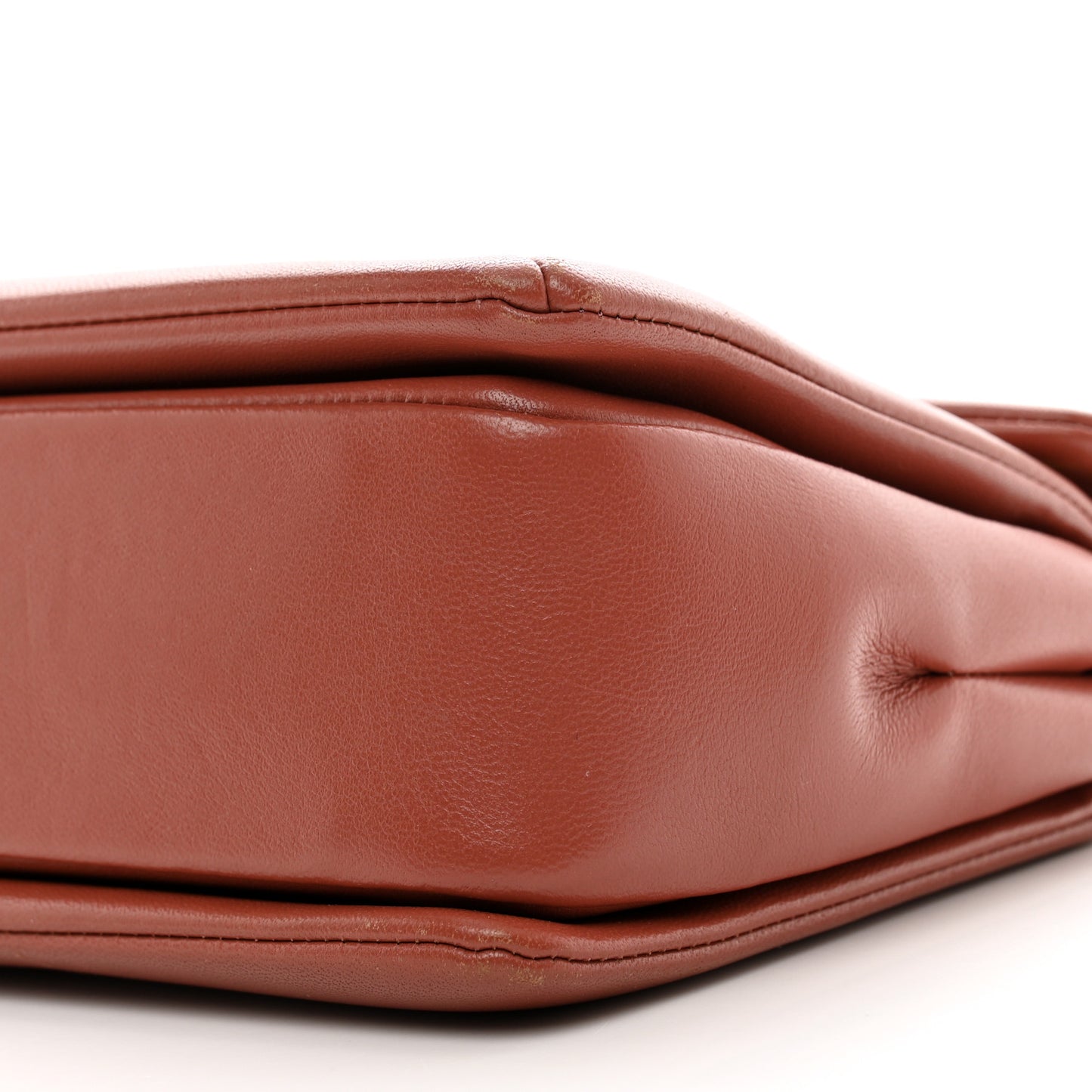 Nappa One Stud Chain Clutch Gingerbread