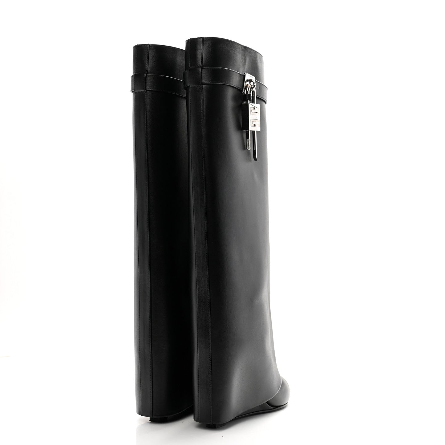 Calfskin Shark Lock Pant Boots 39 Black