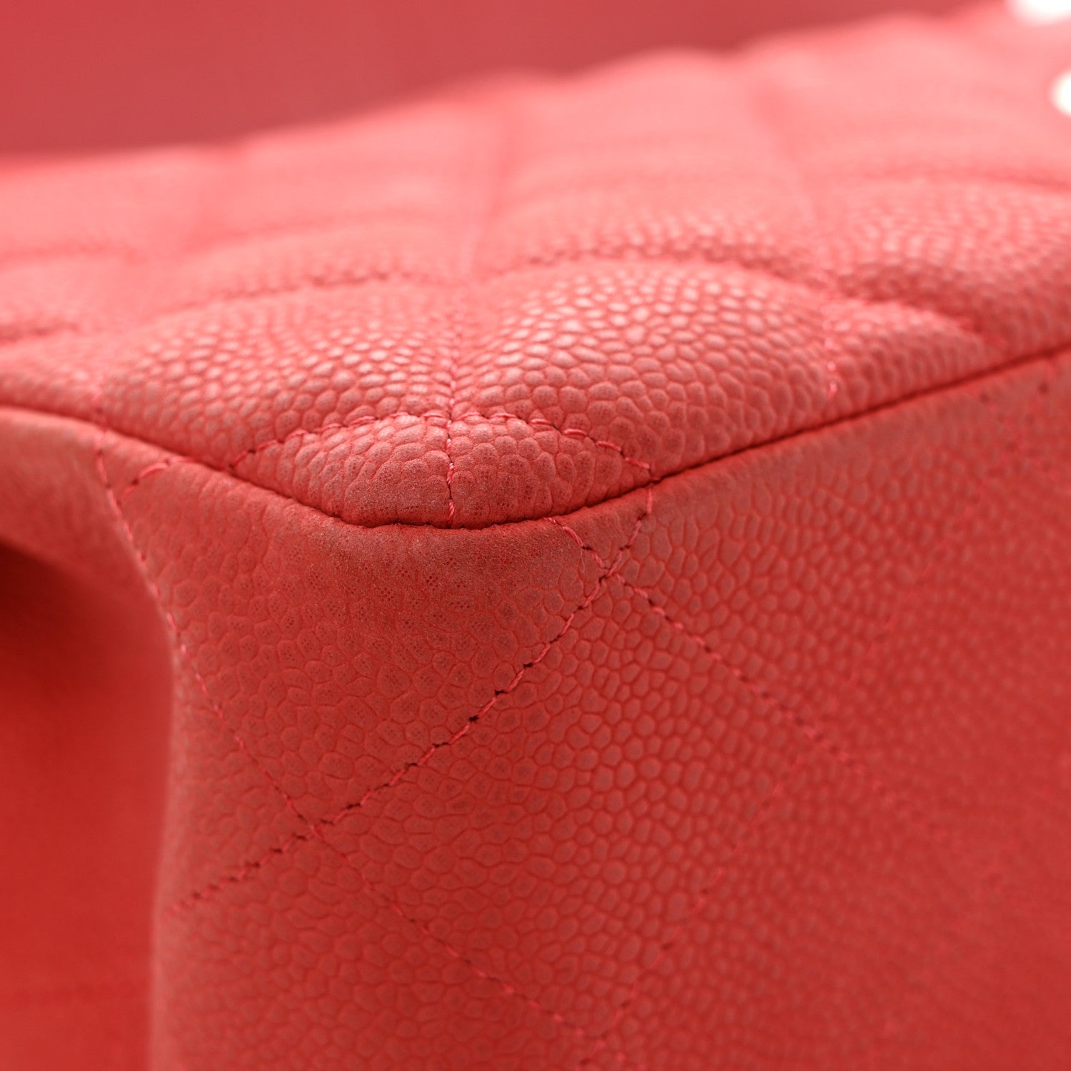 Chanel Iridescent Caviar Quilted Jumbo Double Flap Coral 12 of 17