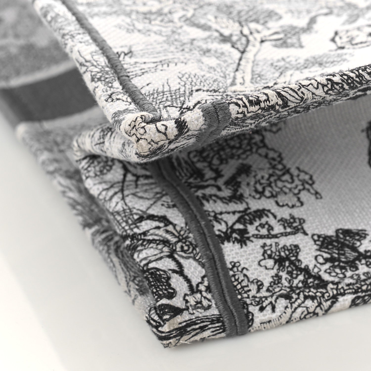 Christian Dior Gradient Canvas Embroidered Large Dioriviera Toile De Jouy Book Tote Grey 7 of 9