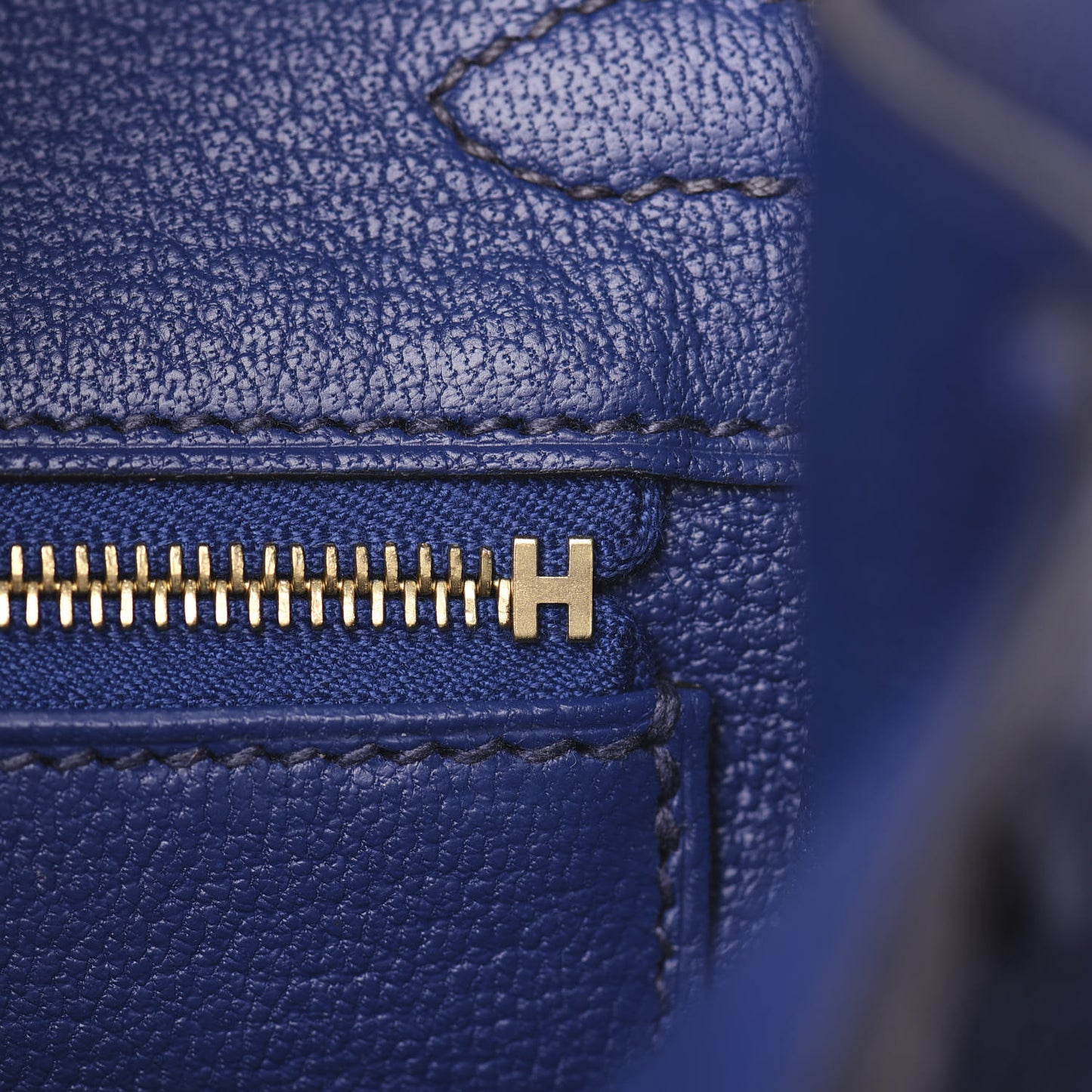 Taurillon Novillo Matte Alligator Birkin Touch 25 Bleu Saphir Marine