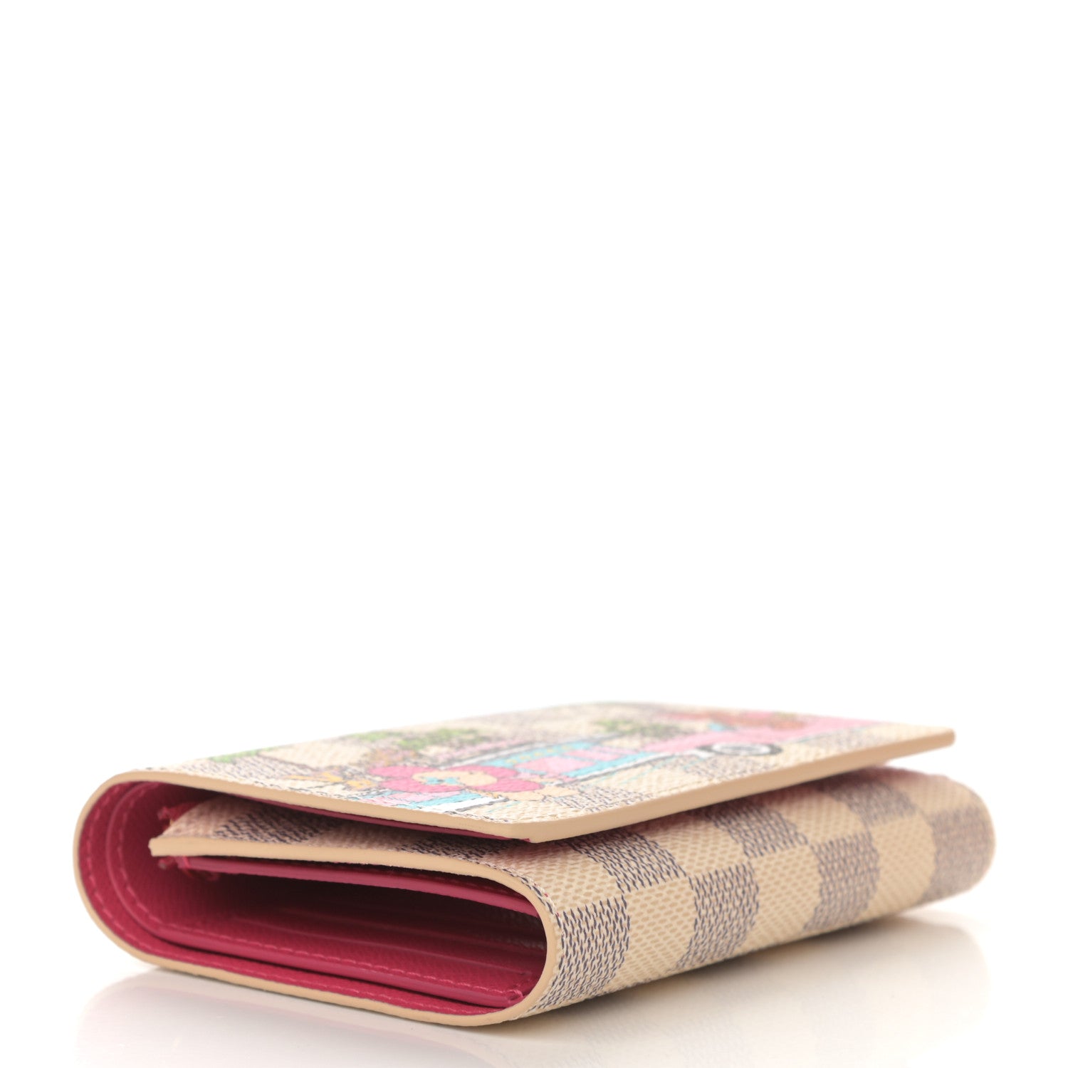 Louis Vuitton Damier Azur 2021 Christmas Animation Hollywood Victorine Wallet Fuchsia 4 of 7