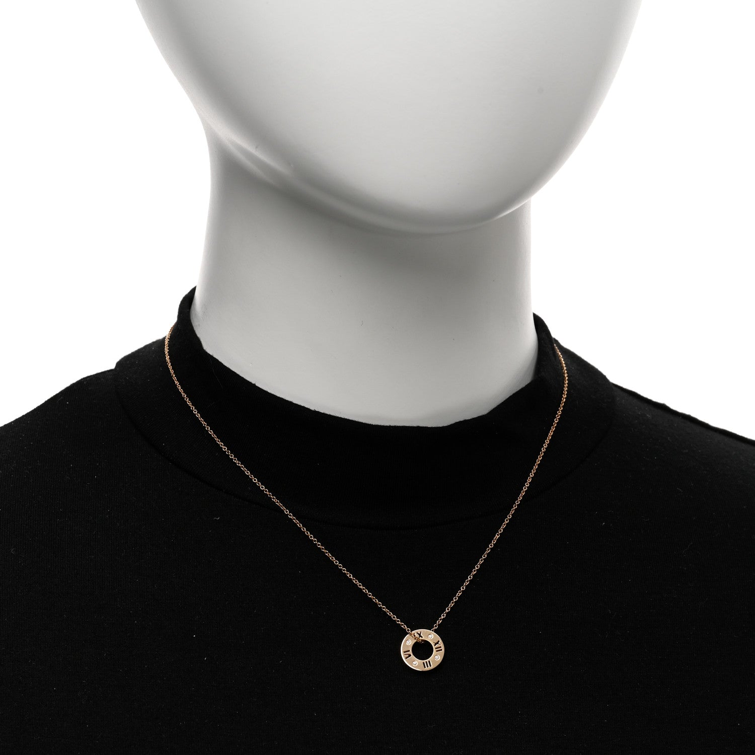 Tiffany 18K Rose Gold Diamond Atlas Pierced Pendant Necklace 2 of 4