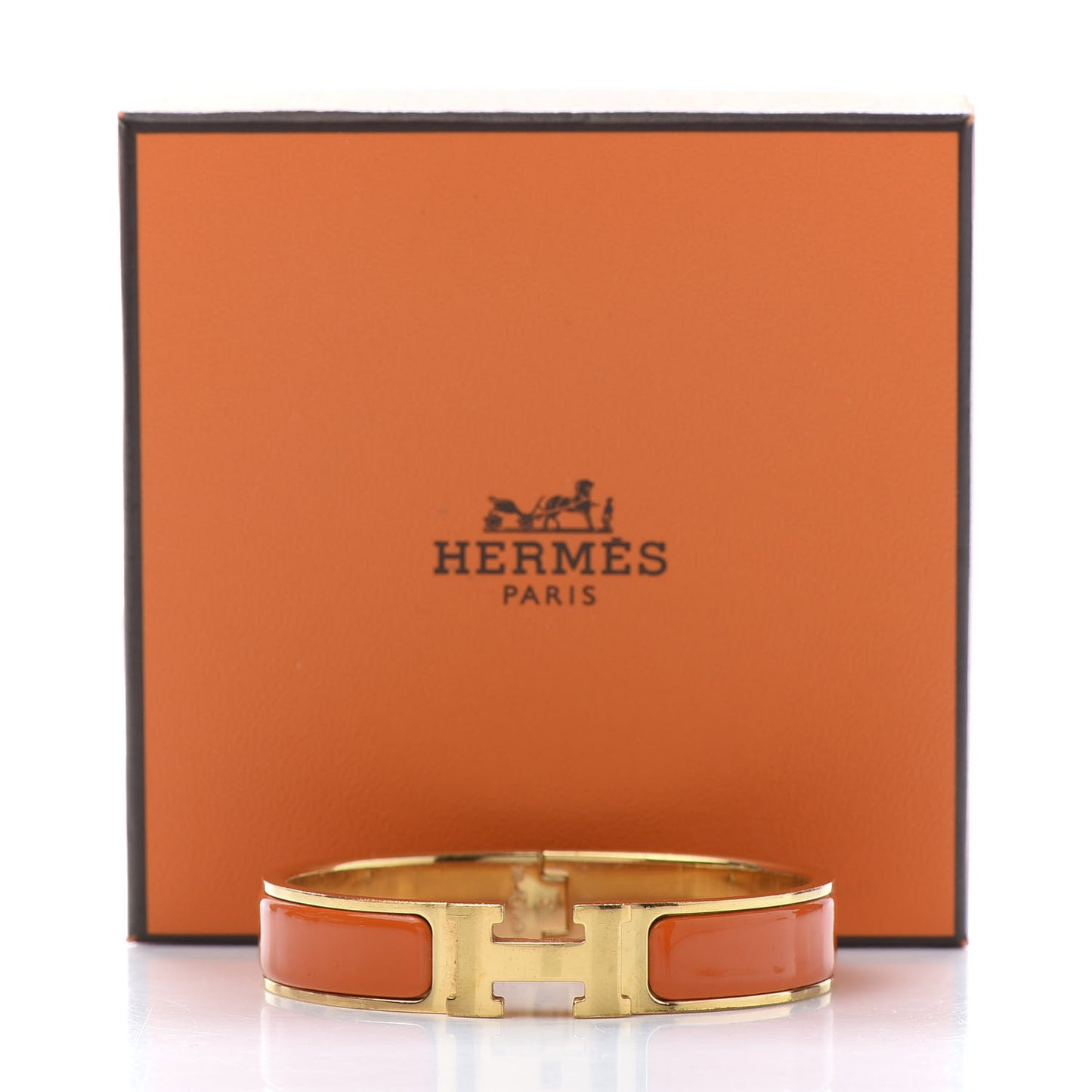 Enamel Narrow Clic Clac H Bracelet PM Orange