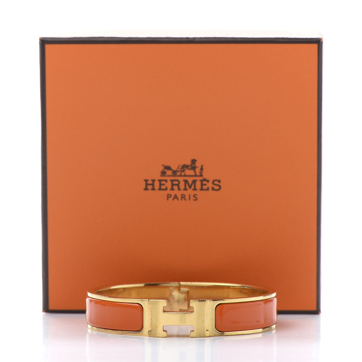 Hermes Enamel Narrow Clic Clac H Bracelet PM Orange 5 of 5