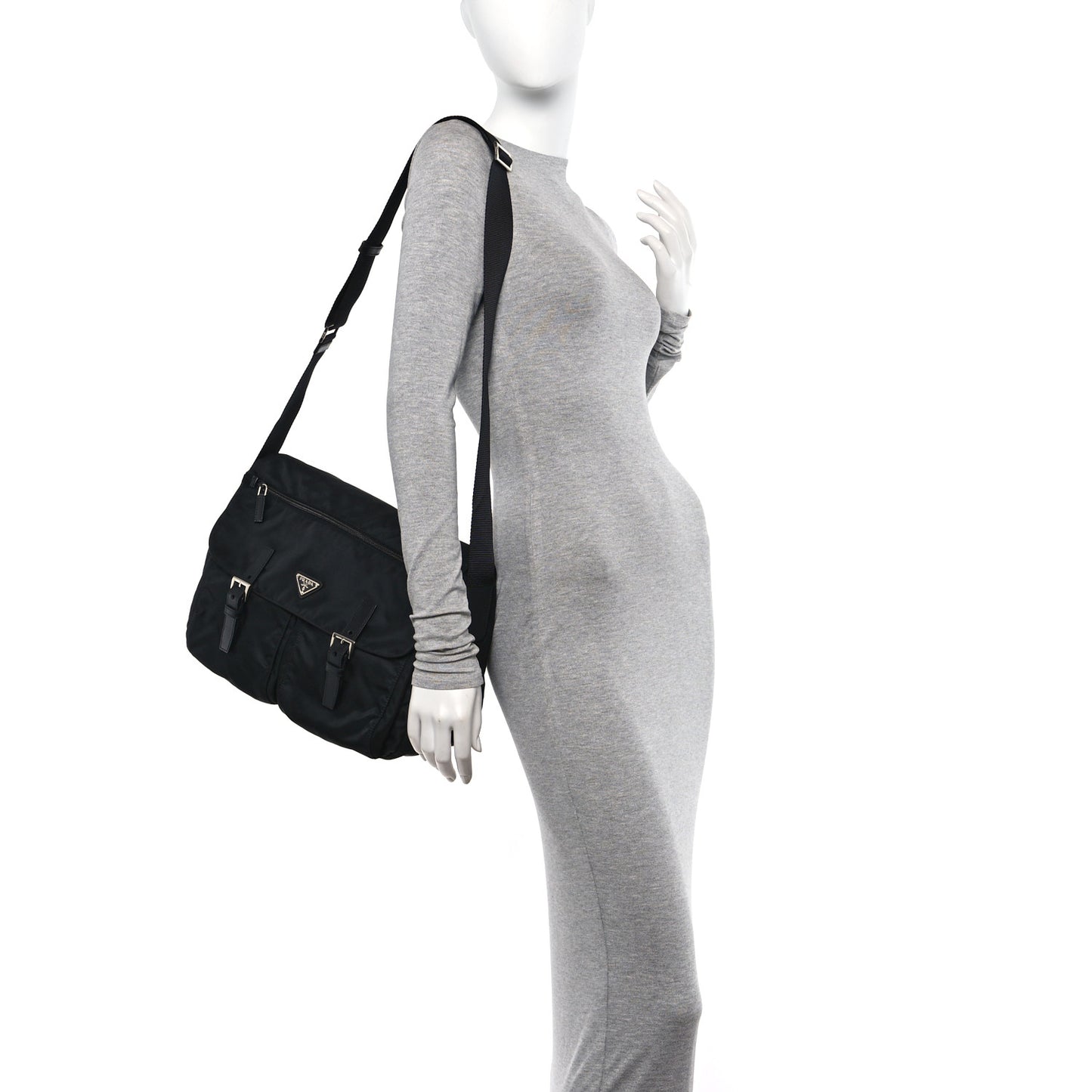 Nylon Vela Sport Messenger Bag Black