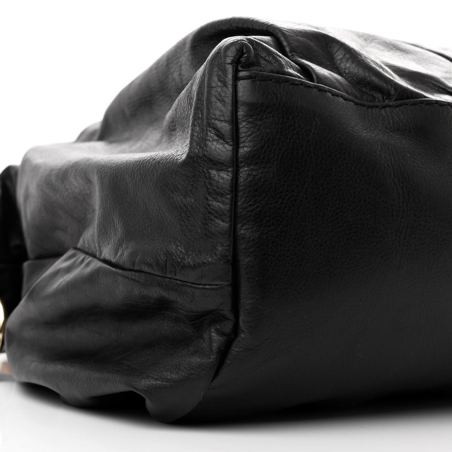 Calfskin Bamboo Beads Top Handle Bag Black