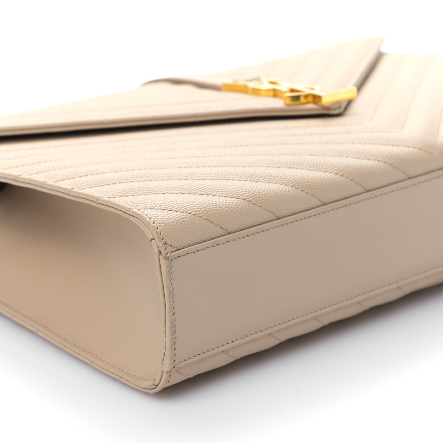 Grain De Poudre Matelasse Chevron Large Monogram Satchel Dark Beige