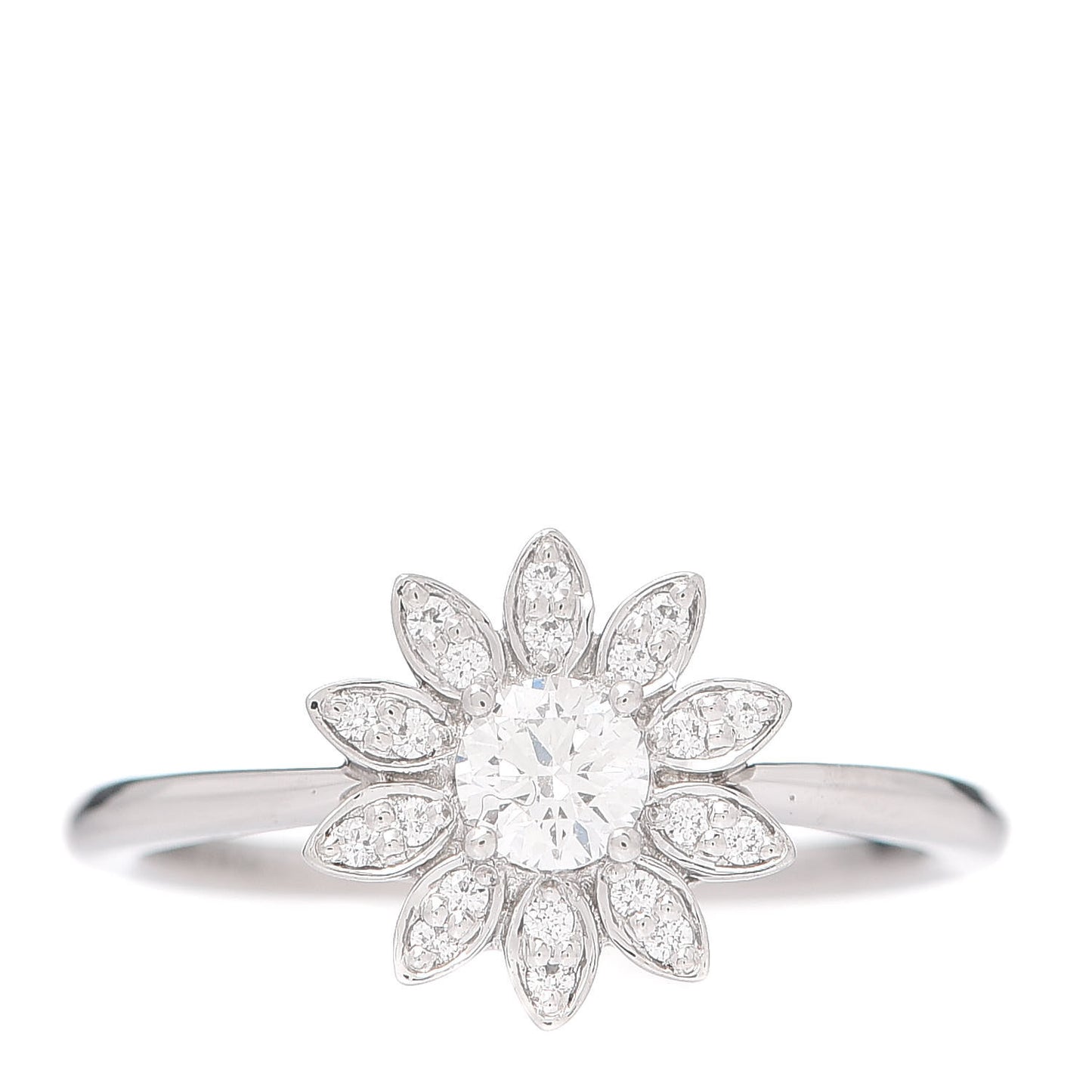 Platinum Diamond Enchant Garden Flower Ring 48 4.5