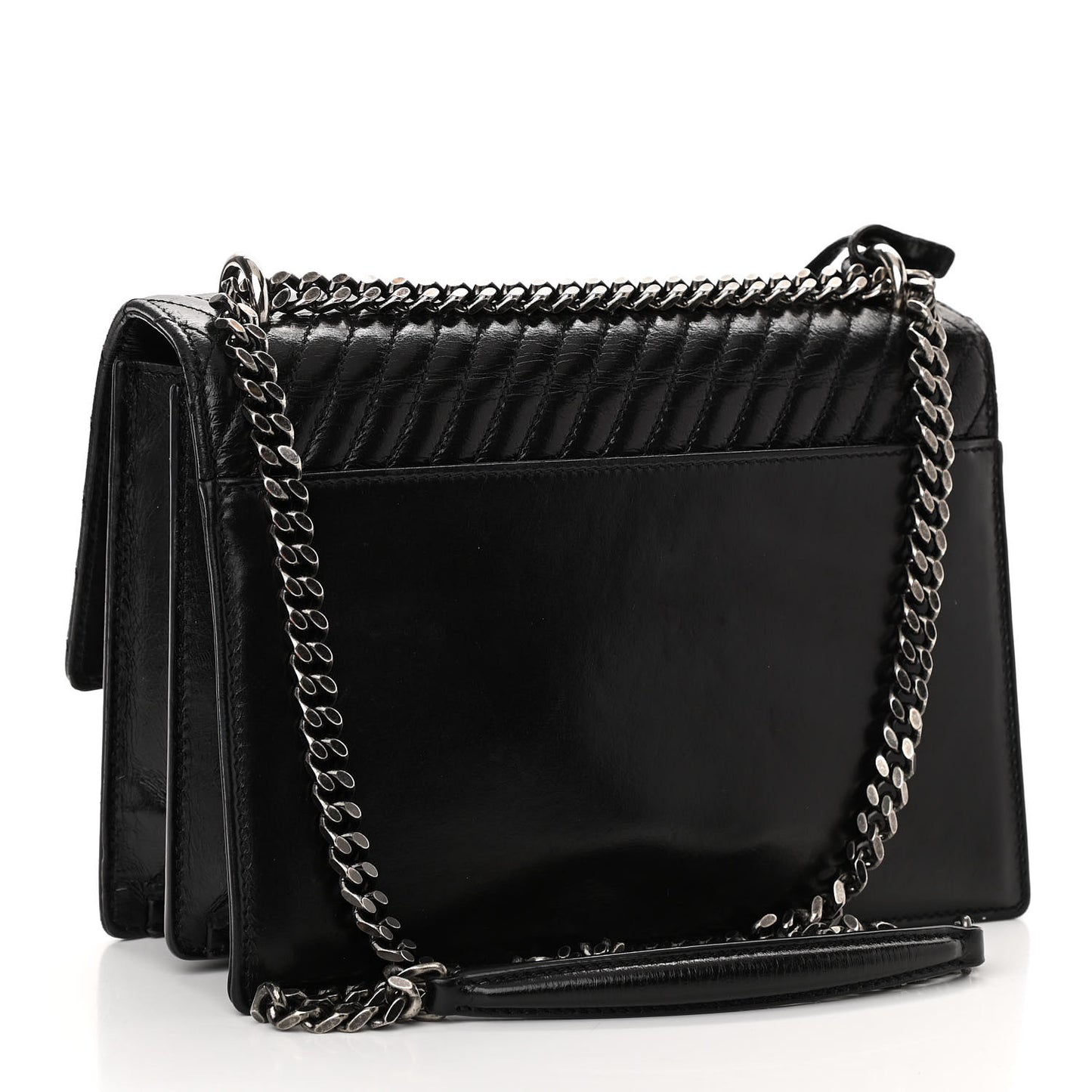 Lambskin Mixed Quilted Medium Monogram Sunset Black