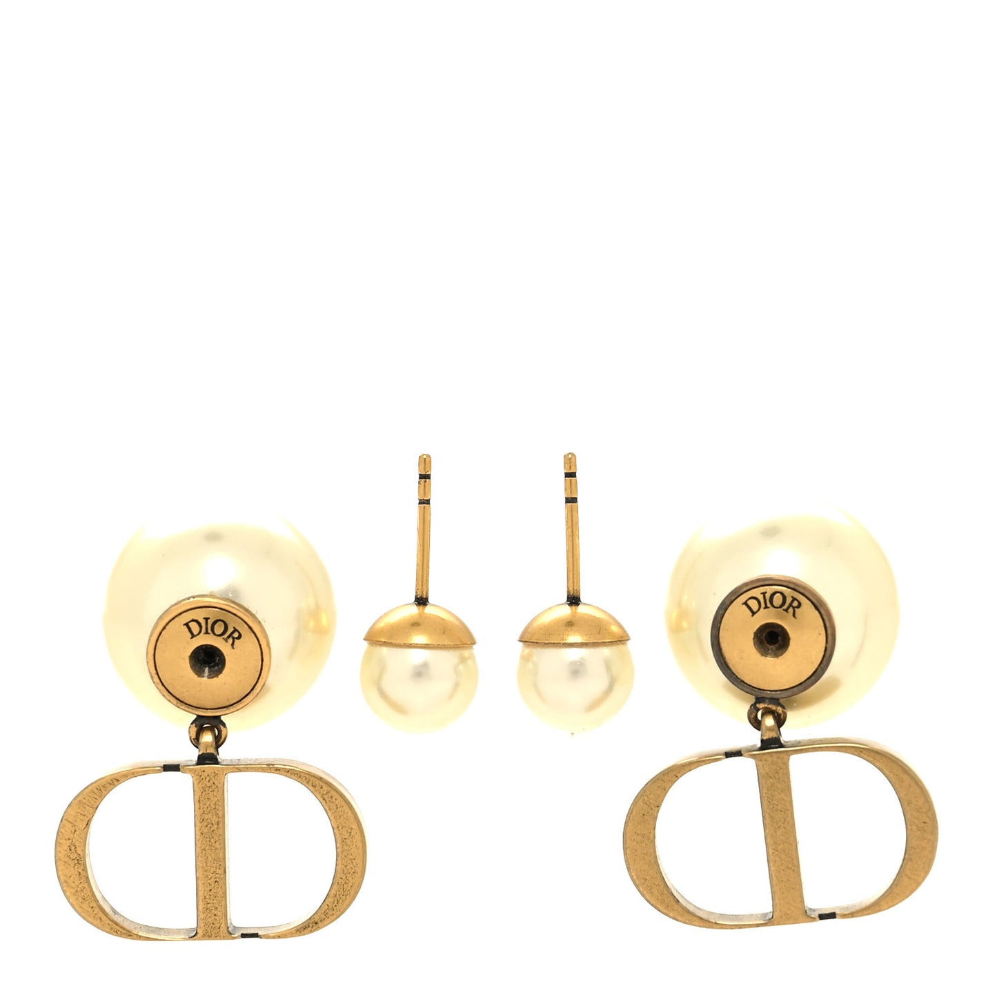 Pearl Logo Earrings Gold