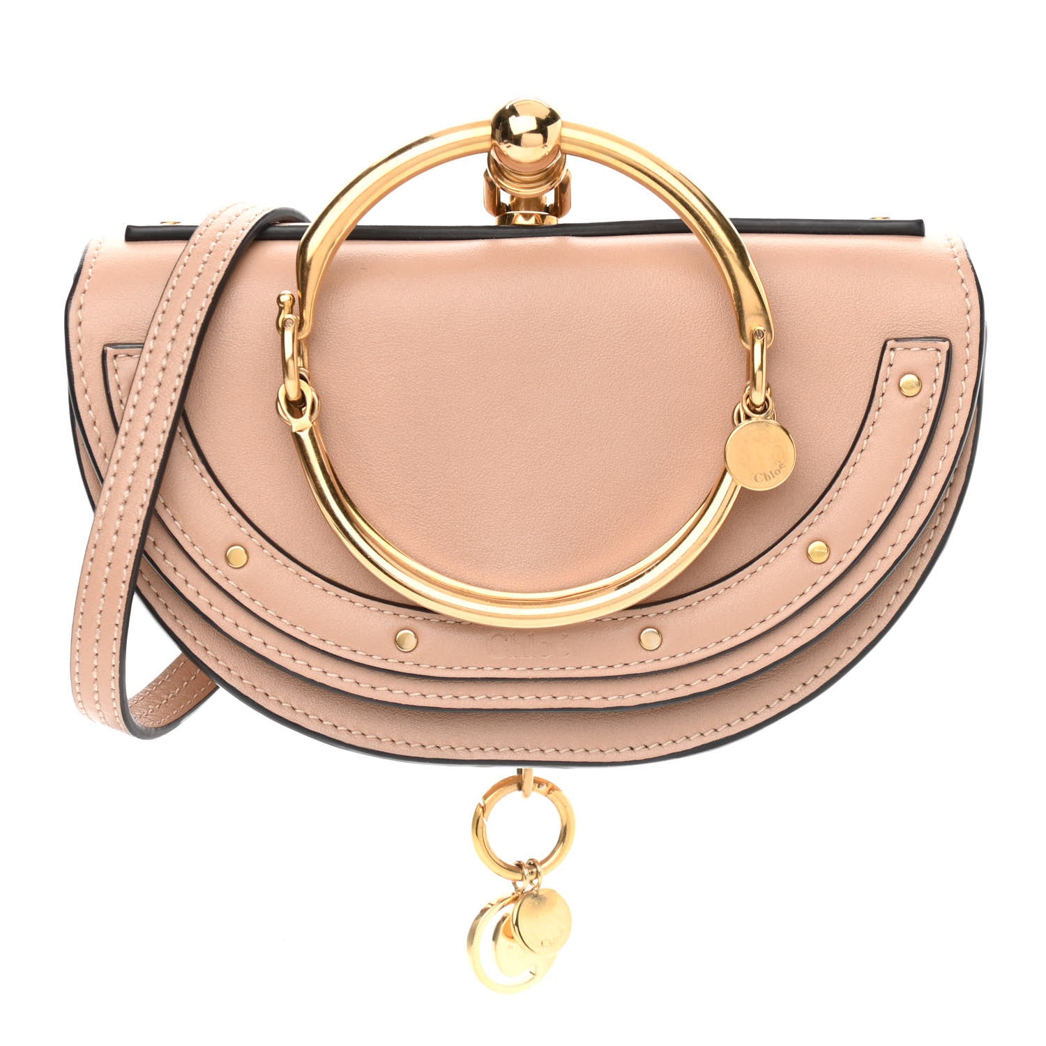 Chloe Calfskin Small Nile Bracelet Minaudiere Bag Biscotti Beige 1 of 12