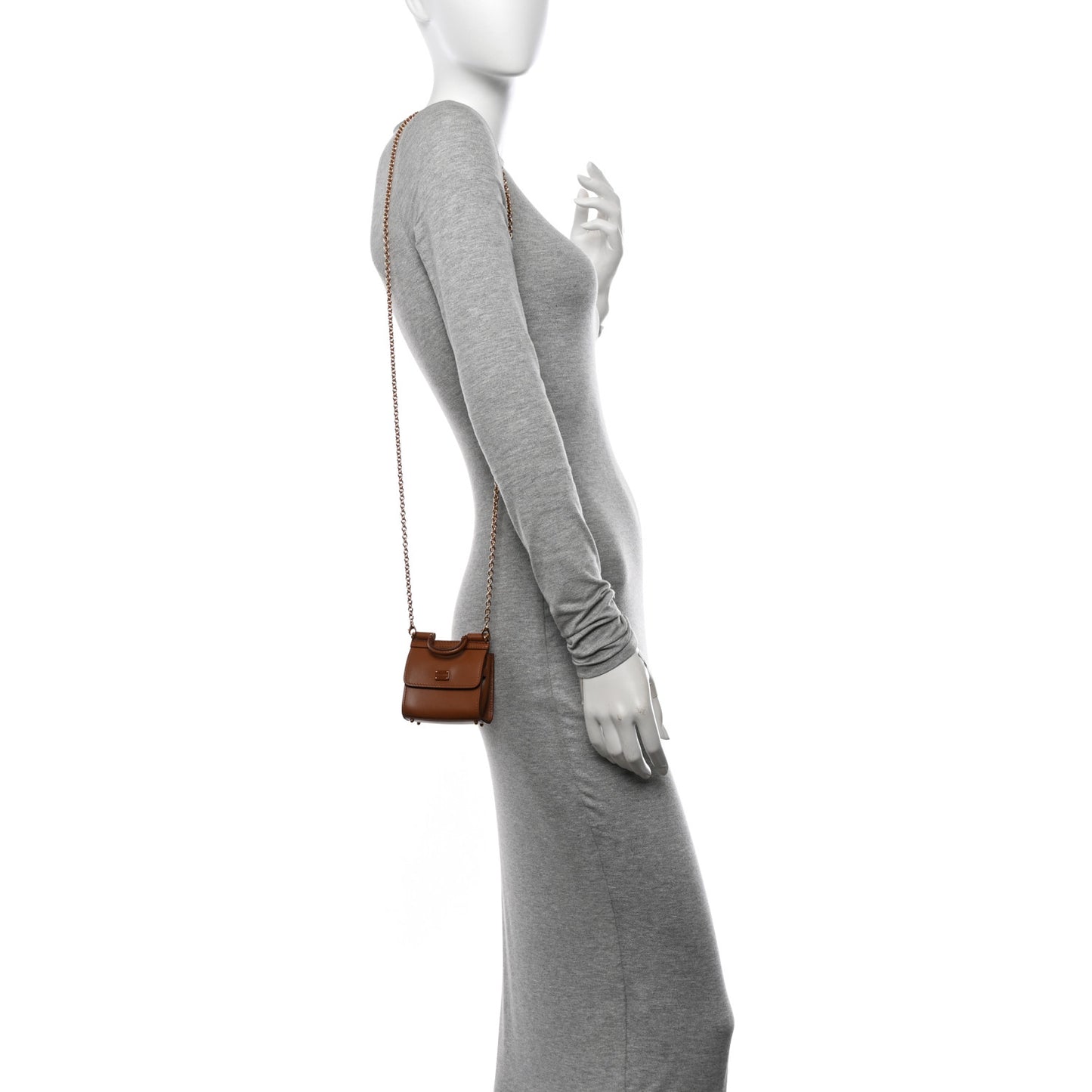 Calfskin Micro 58 Miss Sicily Satchel Brown