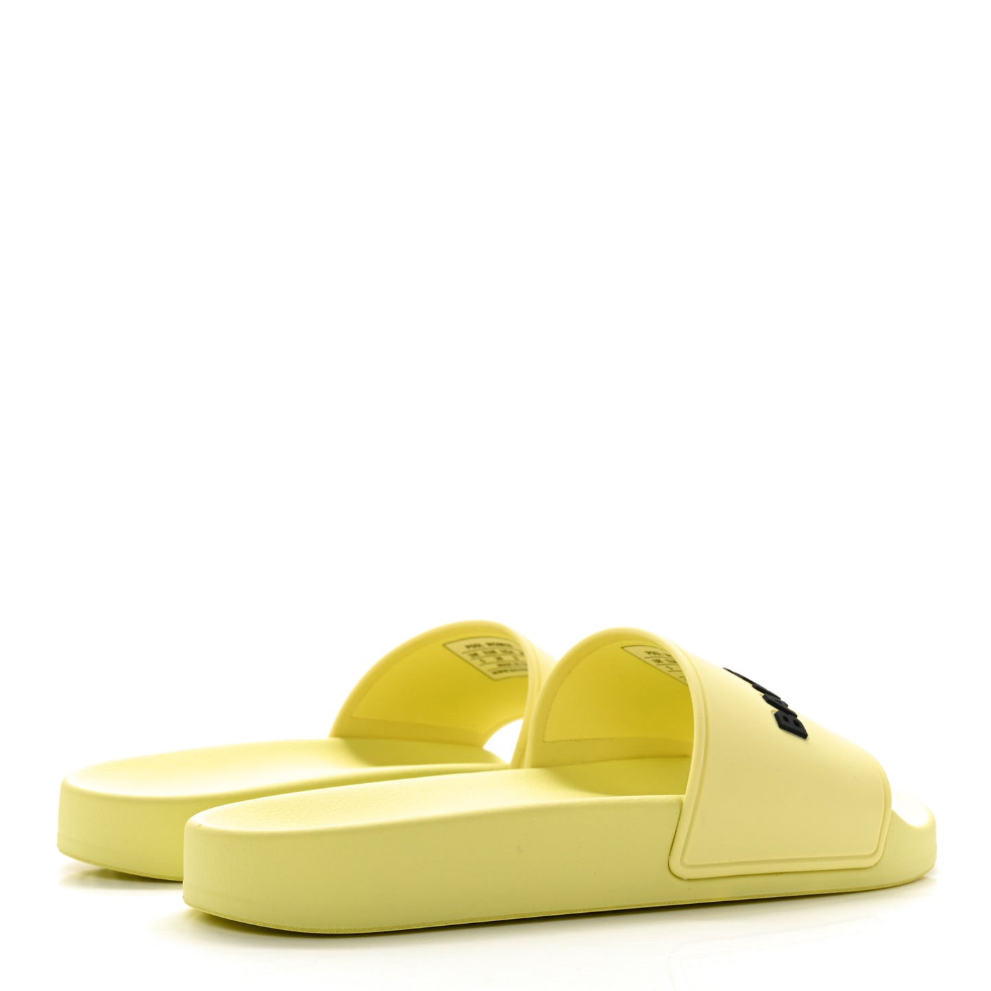 Smooth Rubber Logo Bi-Color Womens Pool Slide Sandals 38 Yellow Black