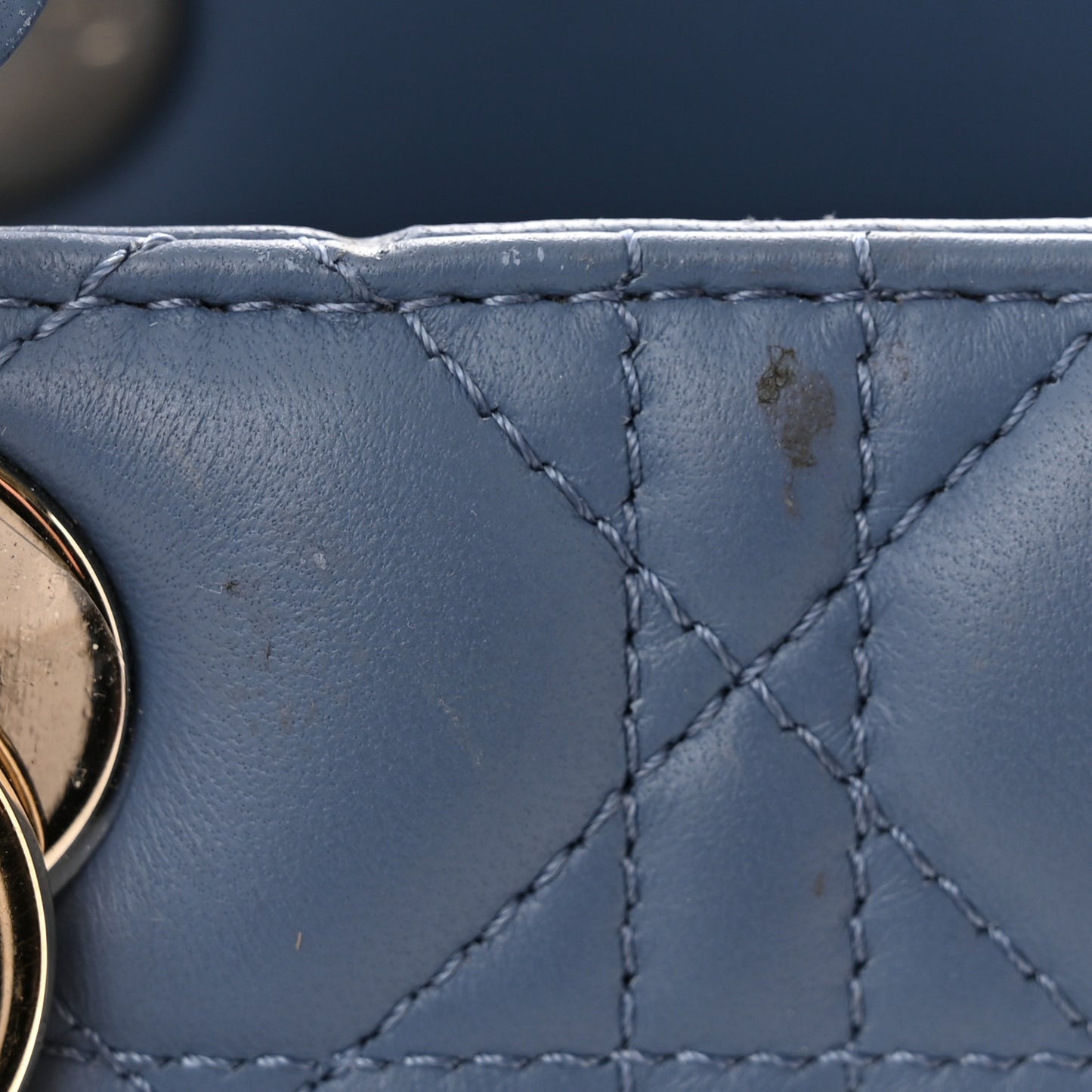 Lambskin Cannage Large Lady Denim