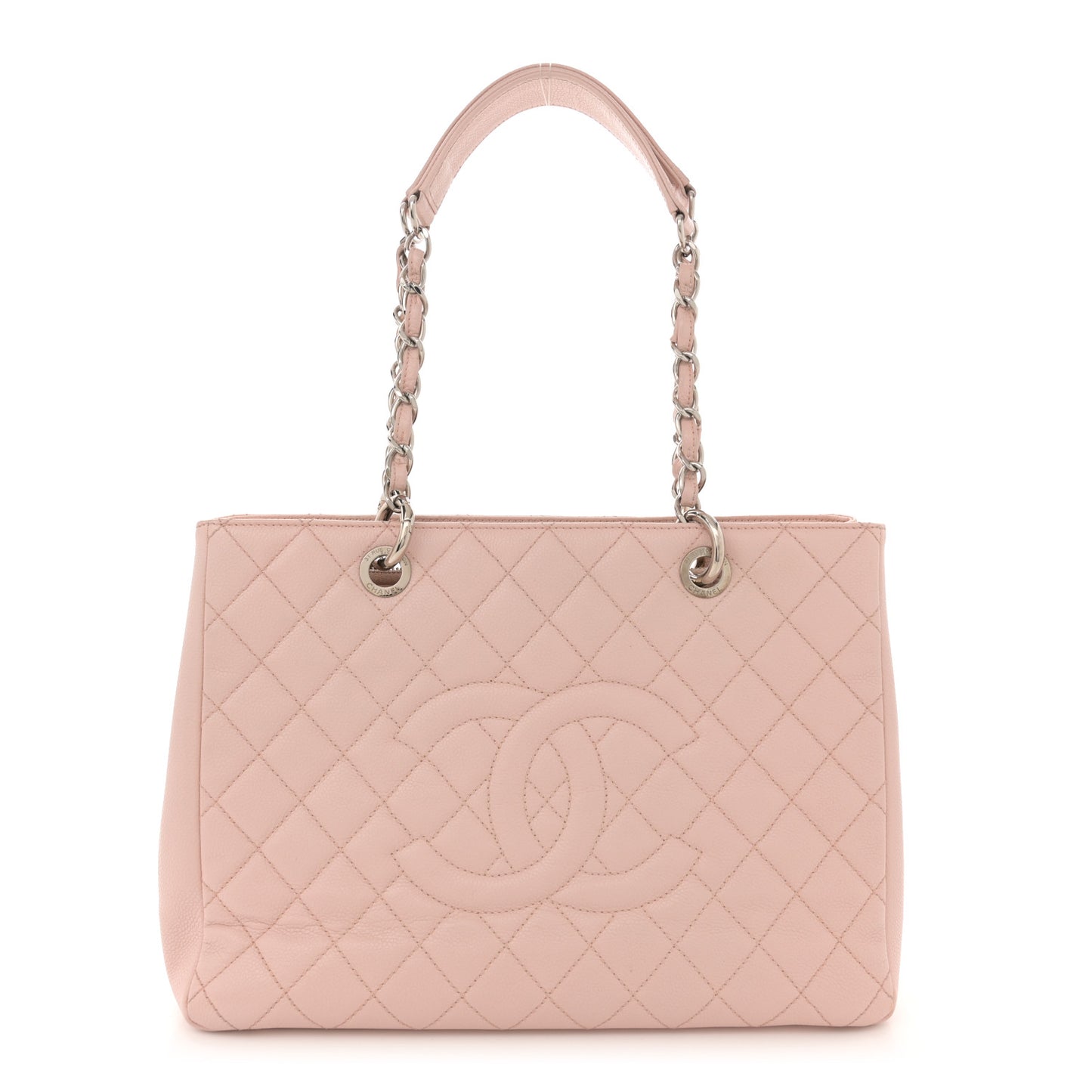 Caviar Quilted Grand Shopping Tote GST Light Pink