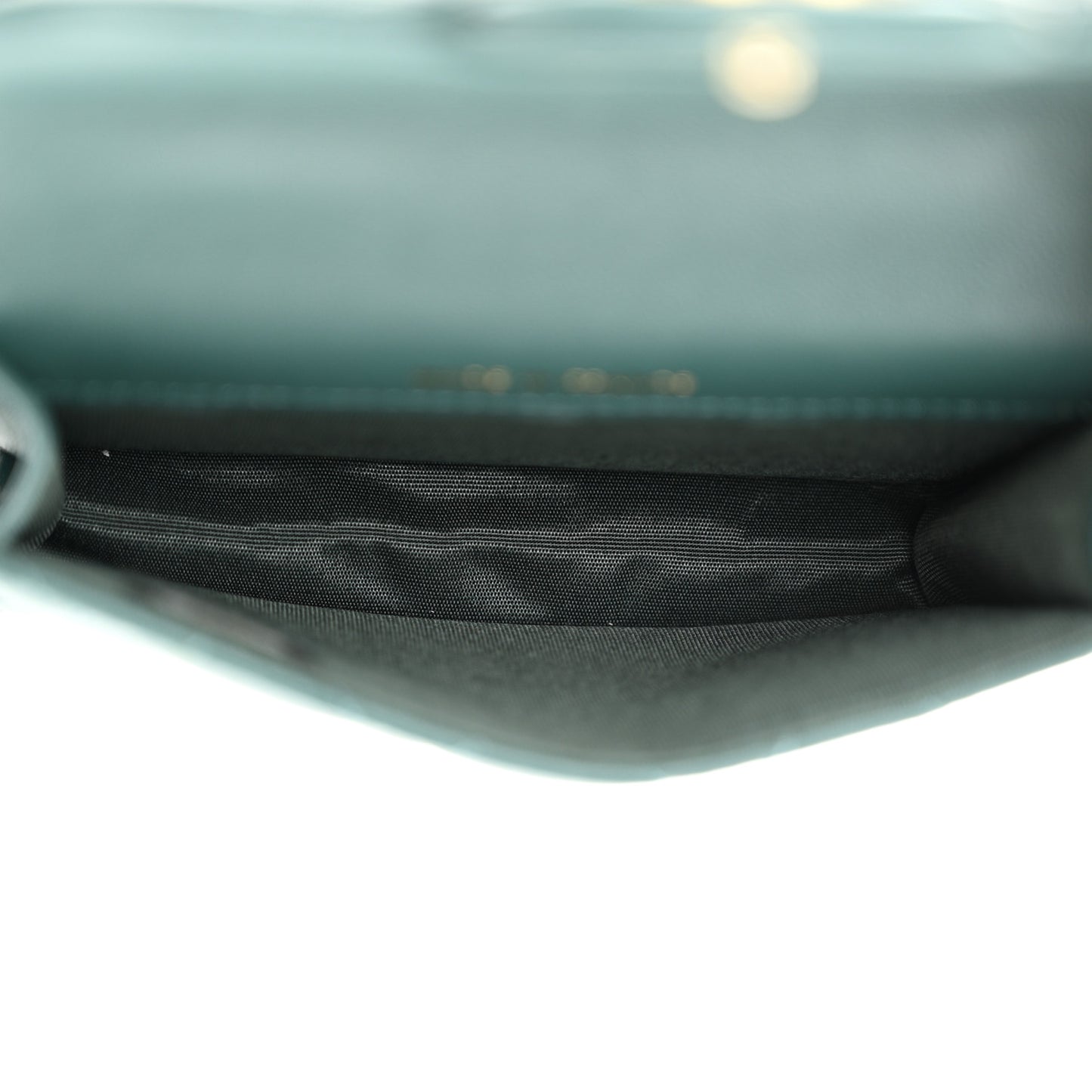 Lambskin Quilted Top Handle Flap Coin Purse With Chain Green