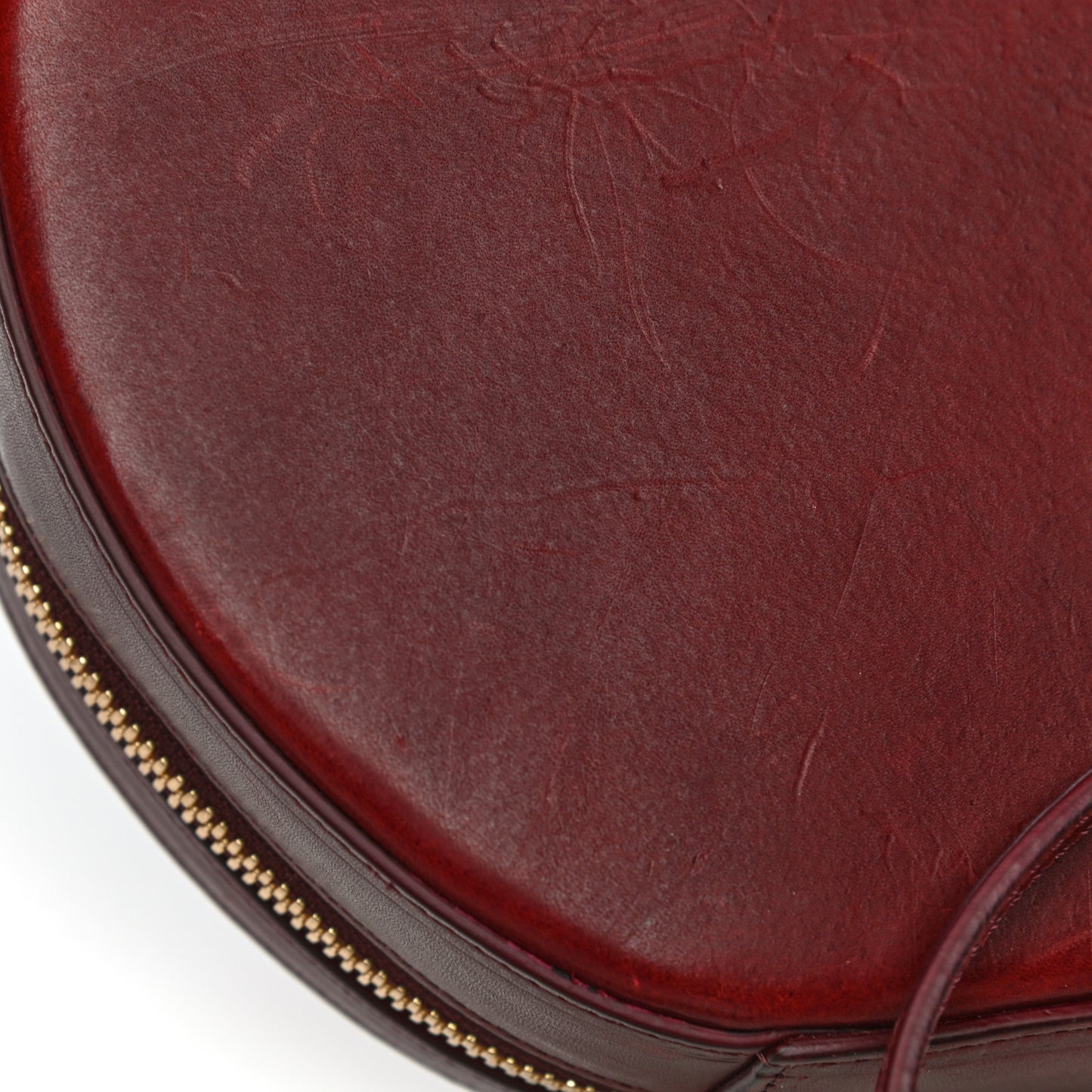 Calfskin Circle Crossbody Bag Burgundy
