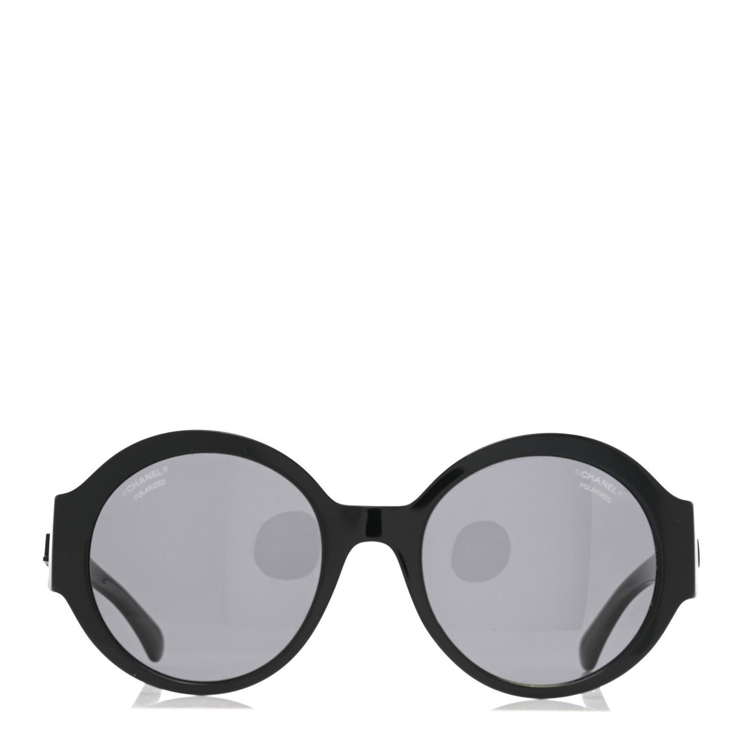 Acetate Polarized Round Sunglasses 5410 Black