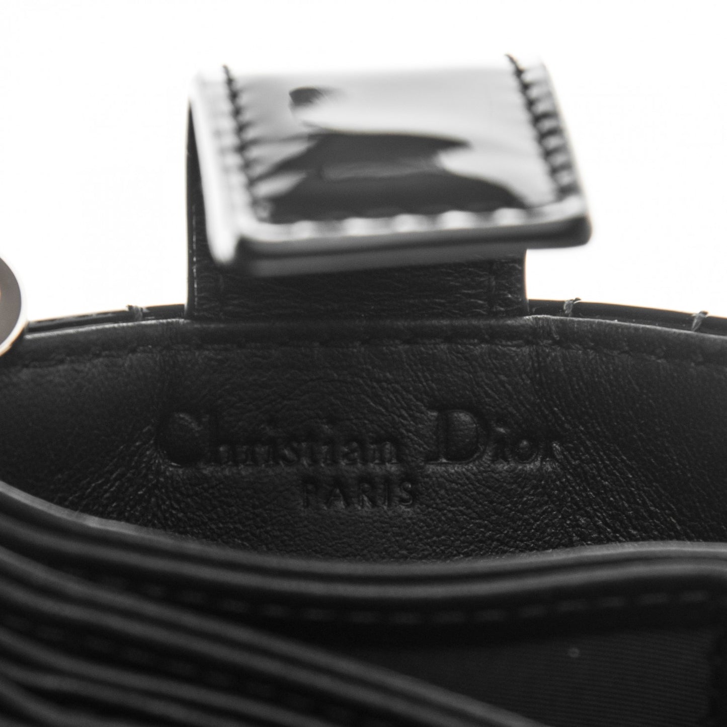 Patent Cannage Lady Dior 5-Gusset Card Holder Black