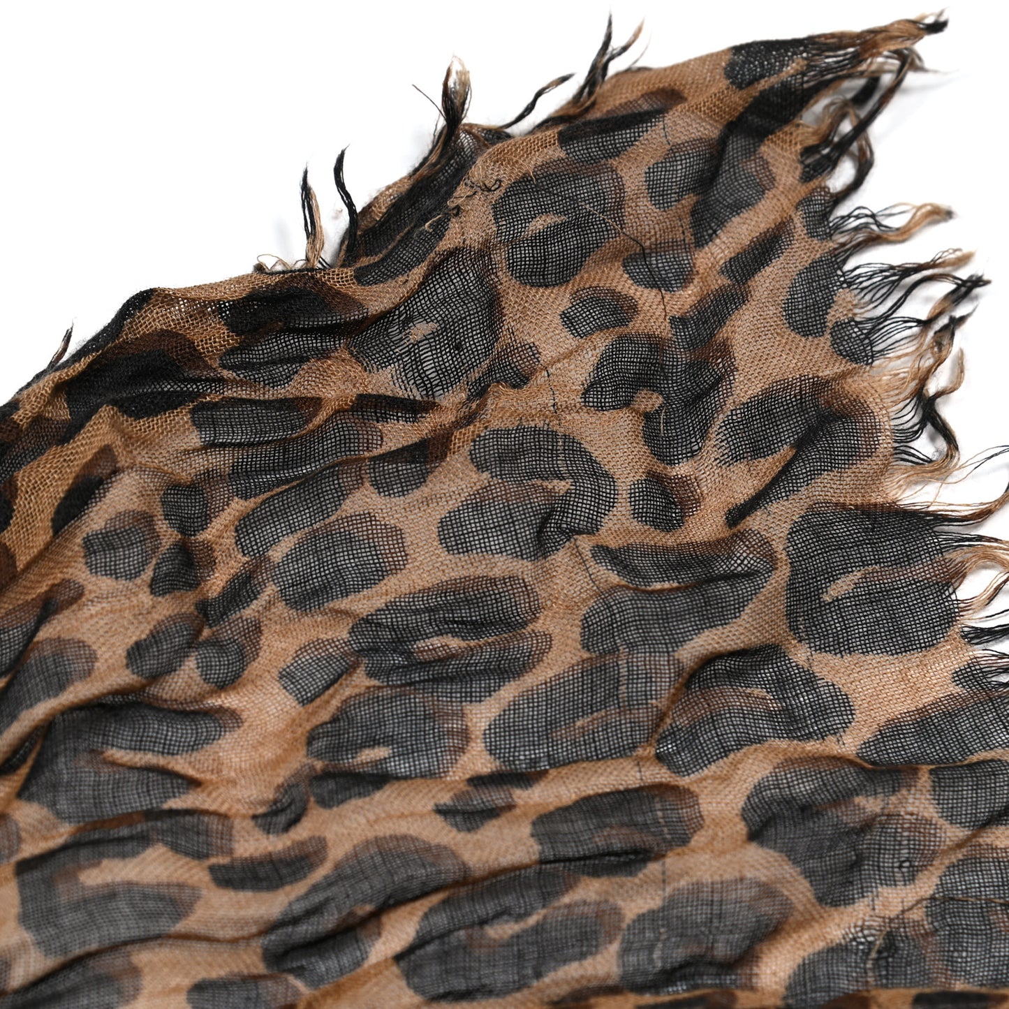Cashmere Silk Leopard Etole Stole Marron