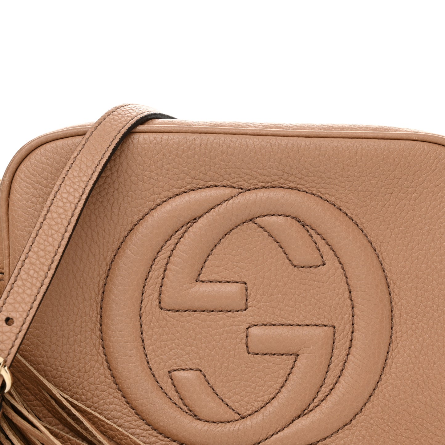 Pebbled Calfskin Small Soho Disco Bag Camelia