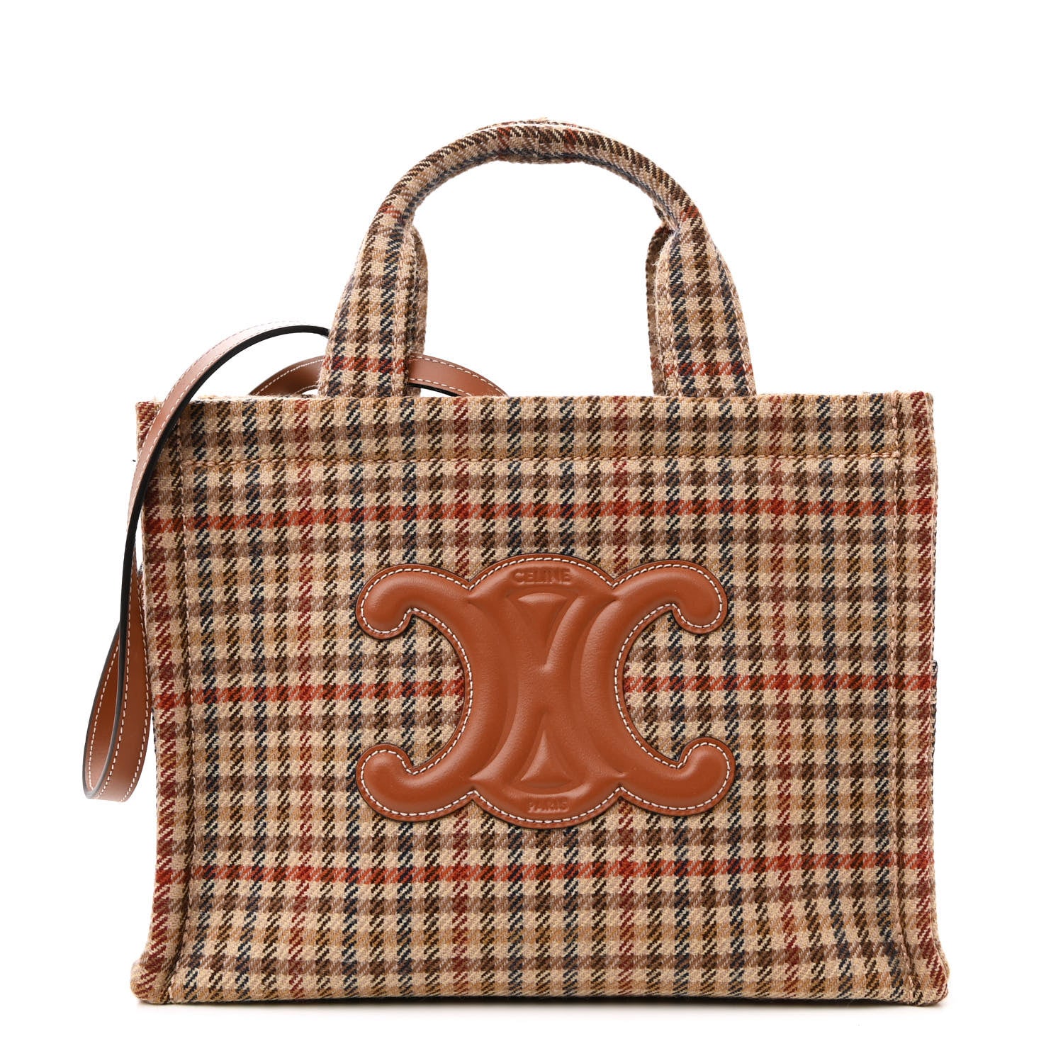 Celine Tweed Calfskin Triomphe Small Cabas Thais Multicolor