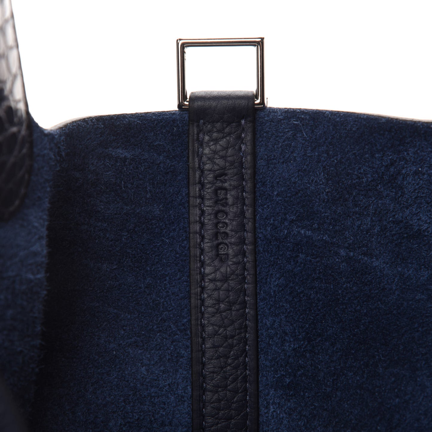 Taurillon Clemence Matte Alligator Picotin Lock Touch 18 PM Bleu Nuit