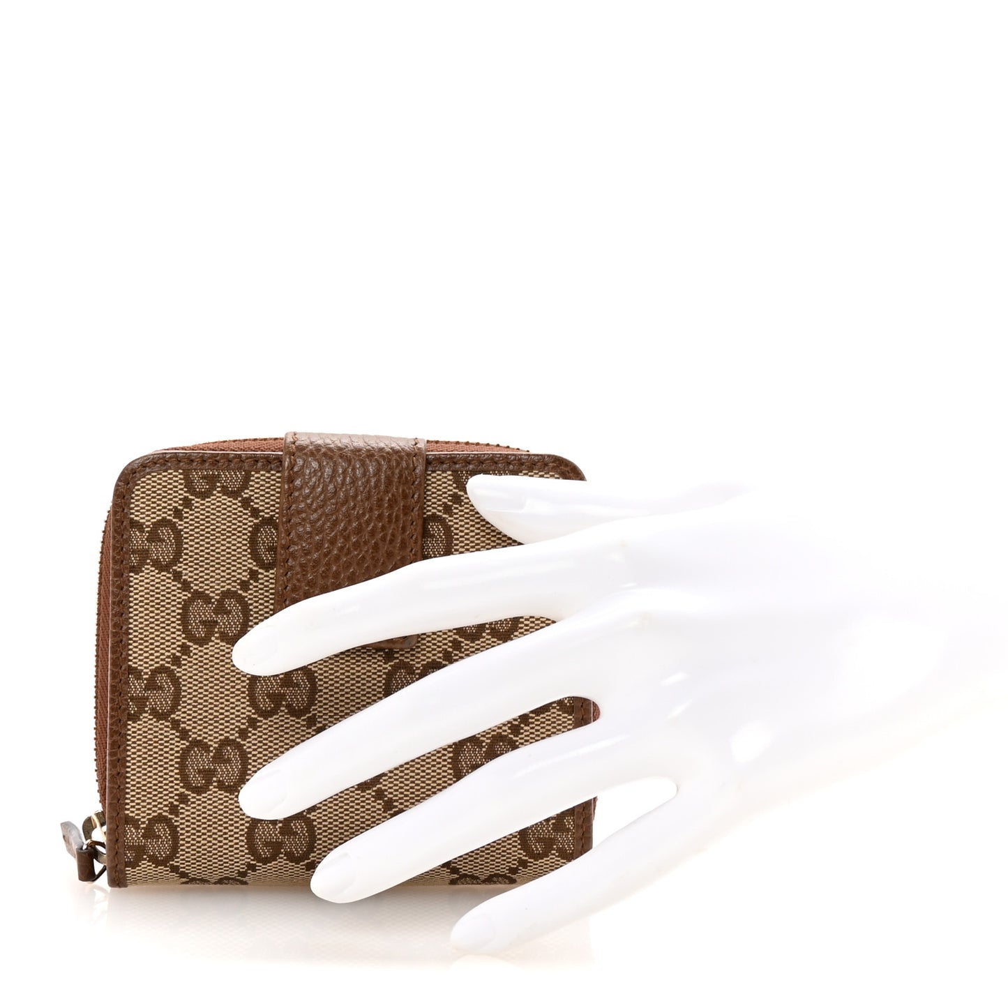 Monogram Dollar Calfskin Zip Around French Wallet Beige Ebony Tabacco