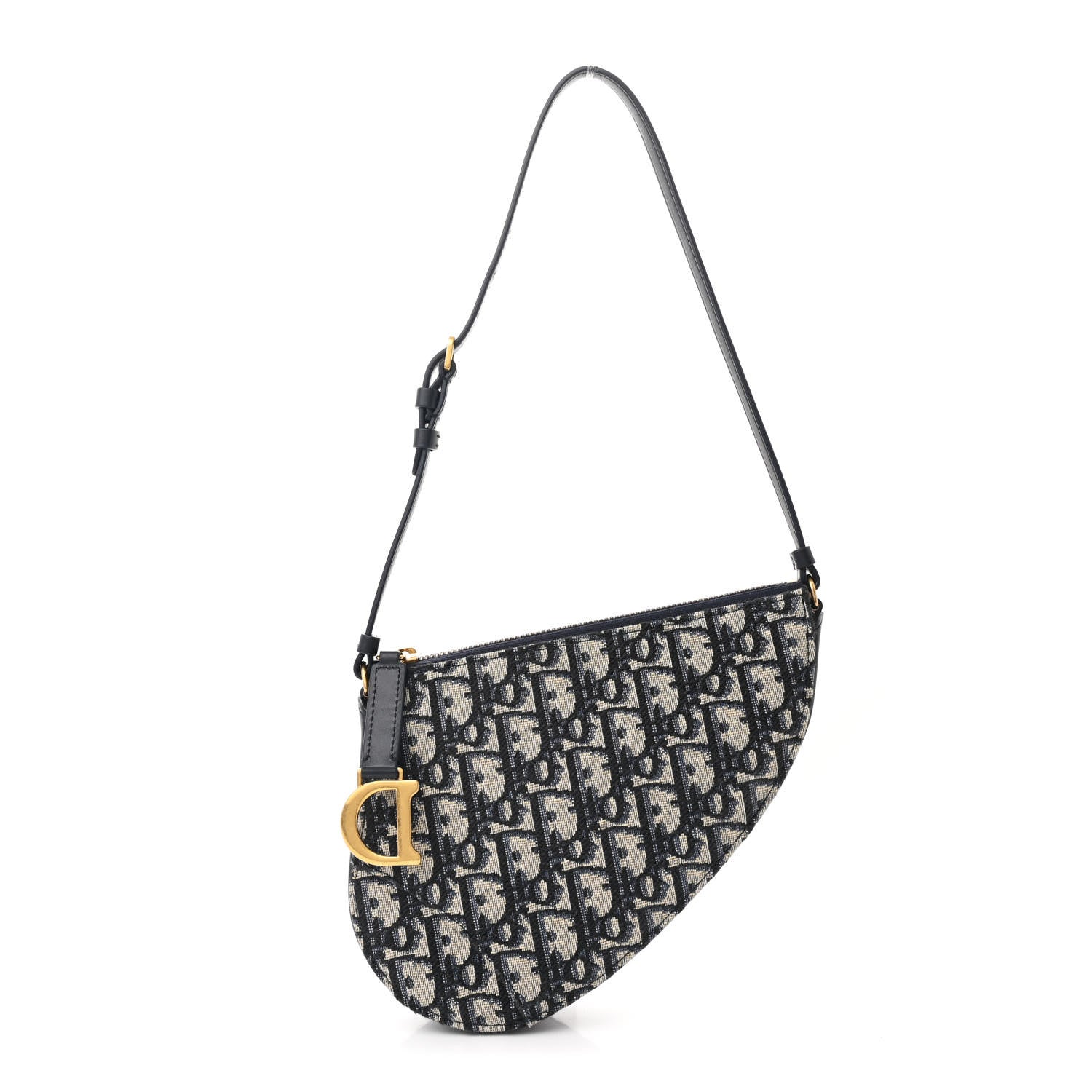 Christian Dior Oblique Saddle Rodeo Pouch Navy Blue 1692742