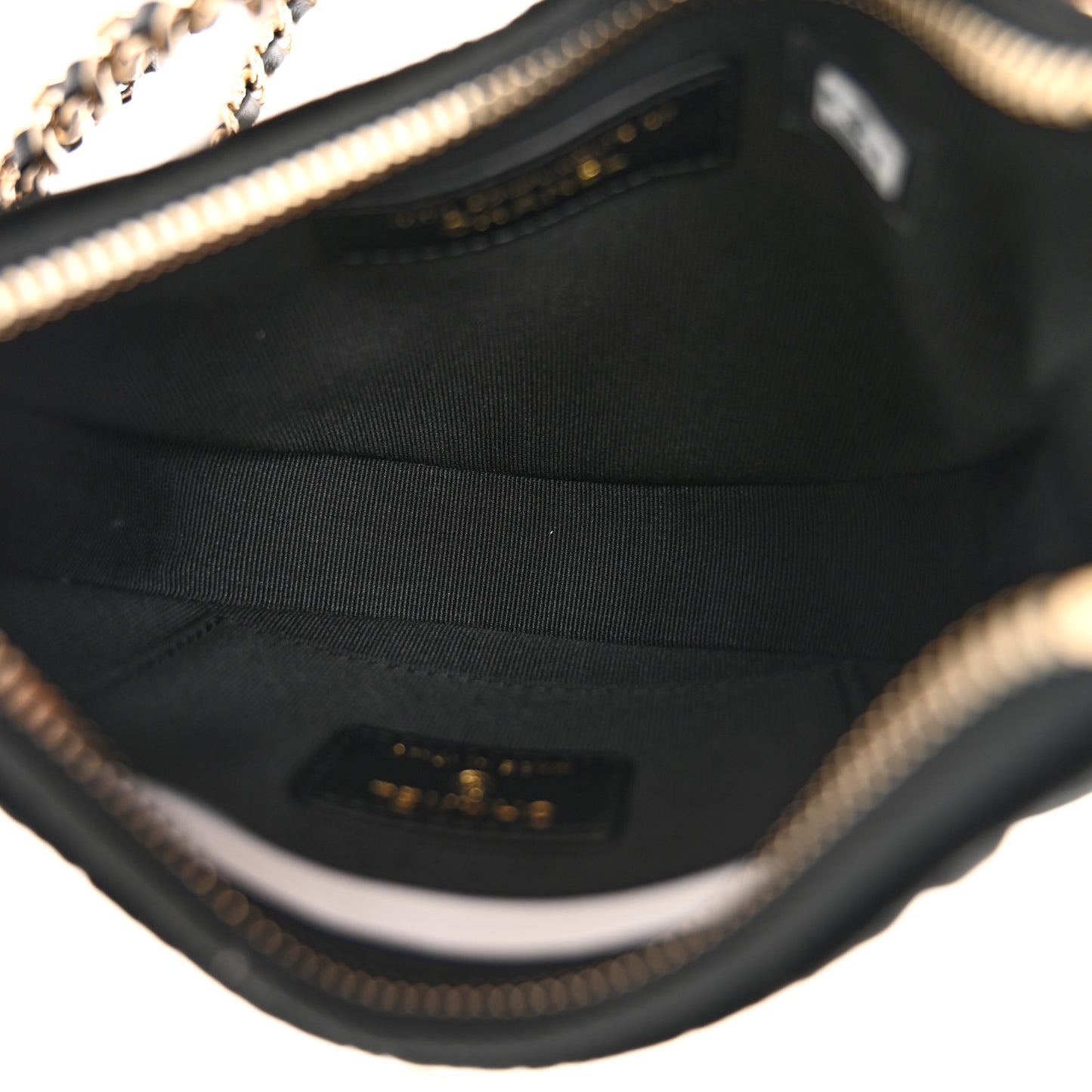 Velvet Crystal Quilted Chain Hobo Black
