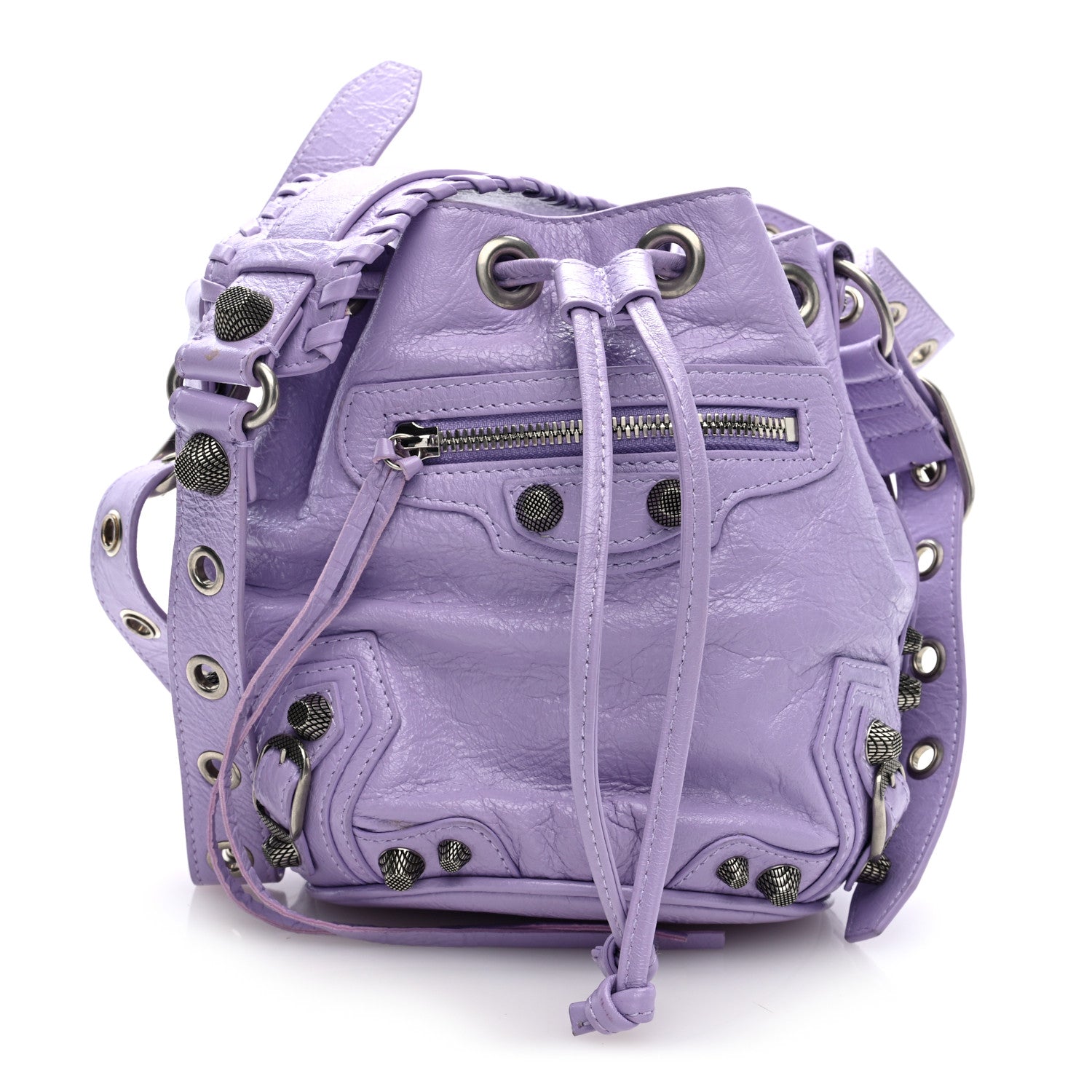 Balenciaga Agneau Arena Le Cagole Bucket Bag XS Lilac 1698798