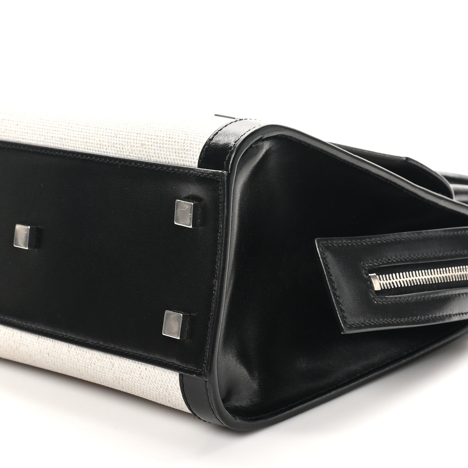 Saint Laurent Canvas Calfskin Small Uptown Tote Black 10 of 10