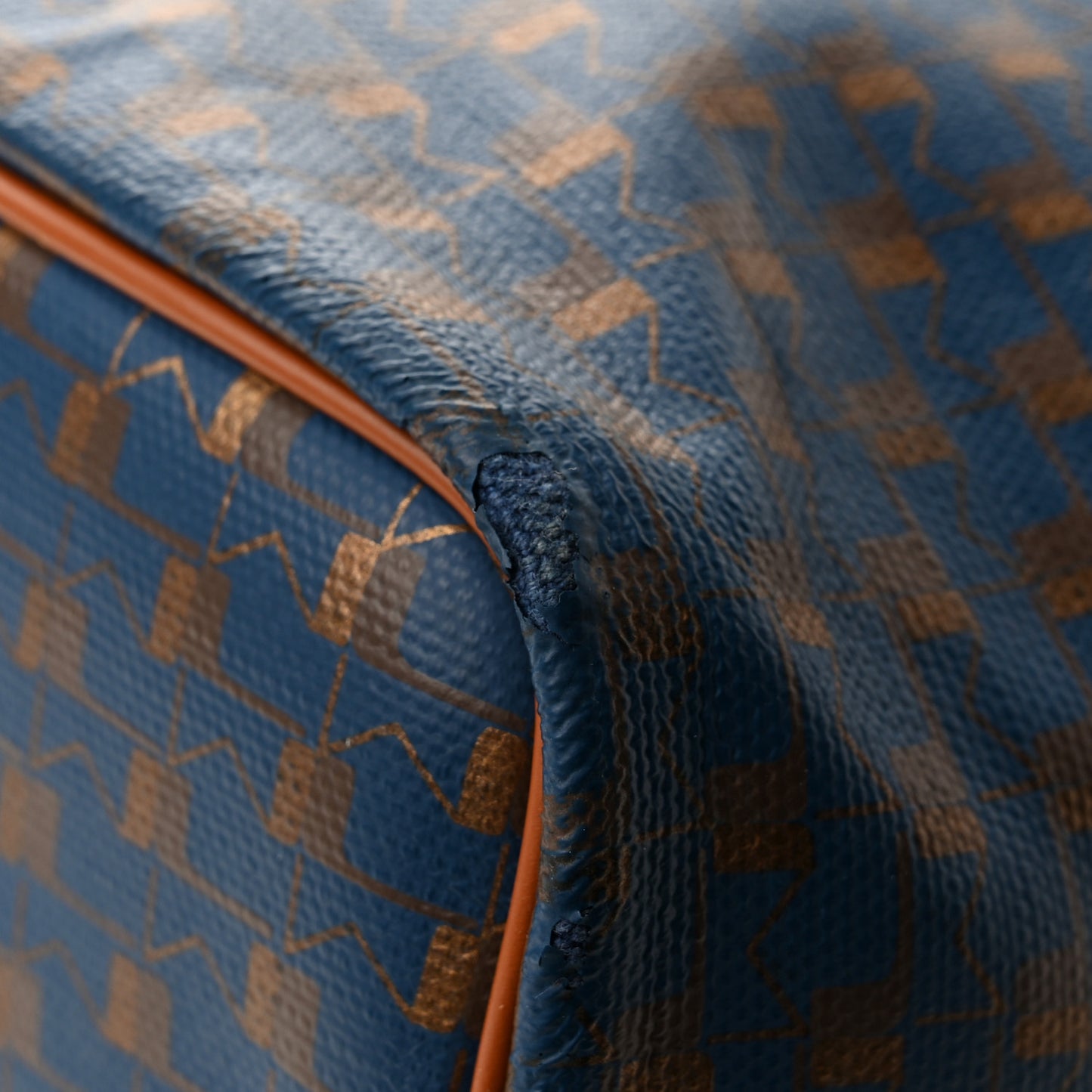 Grained Calfskin Canvas 1920 Oh! Tote Ruban Duo MM Indigo Bronze Cognac