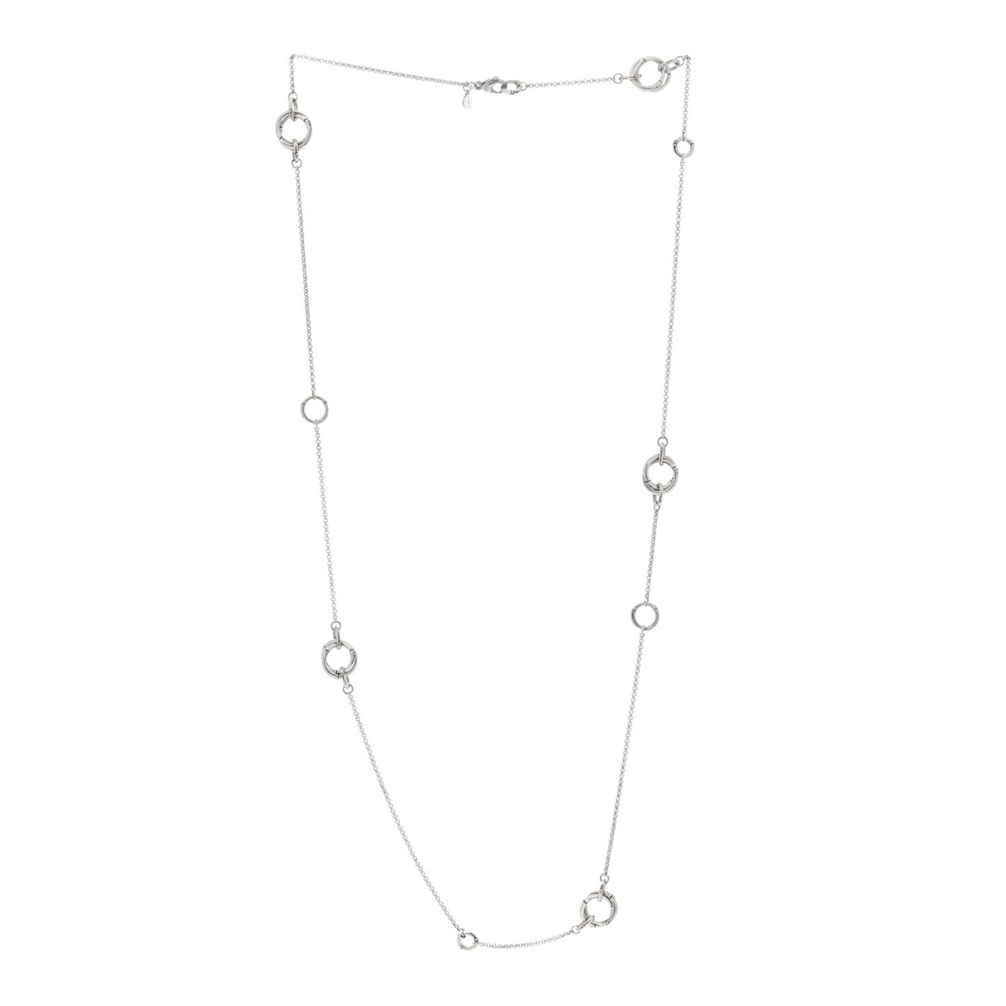Sterling Silver Bamboo Sautoir Necklace