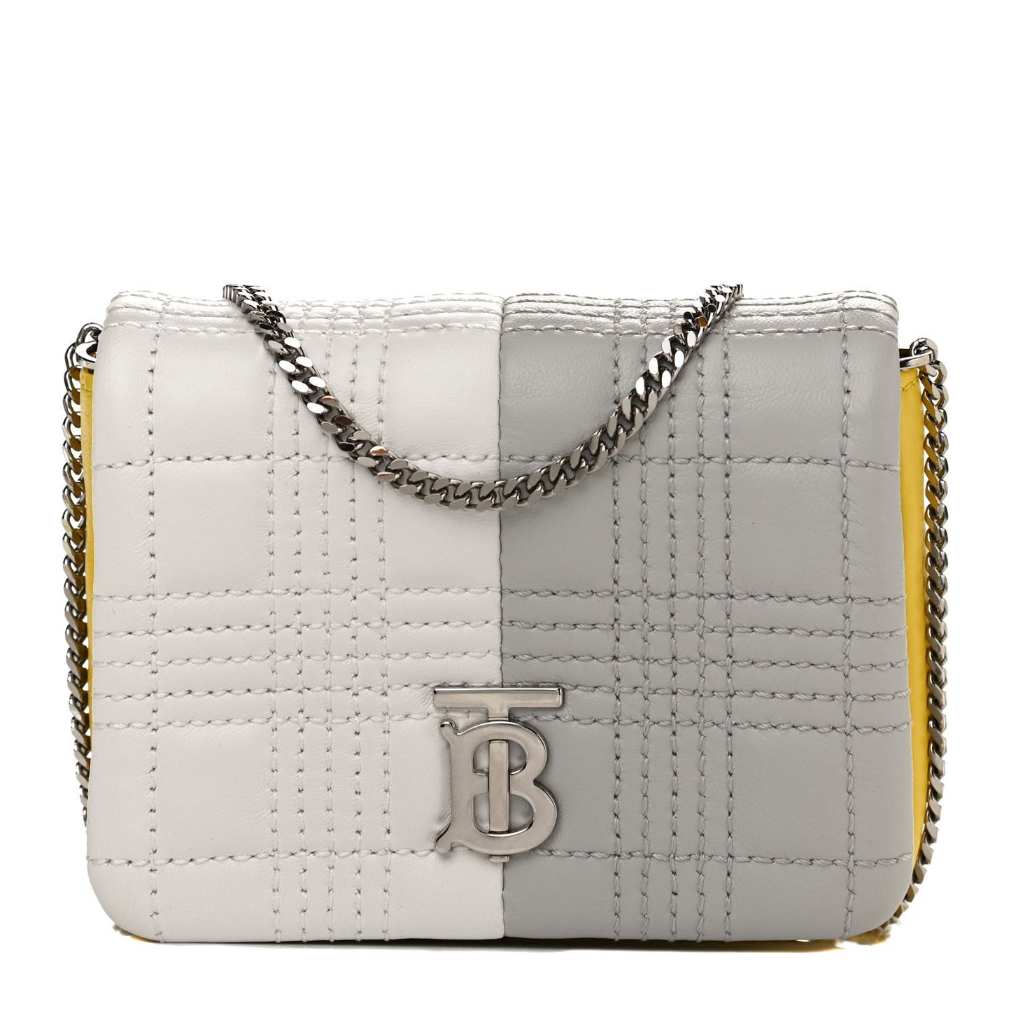 Lambskin Quilted Mini Lola Bag White Grey Yellow