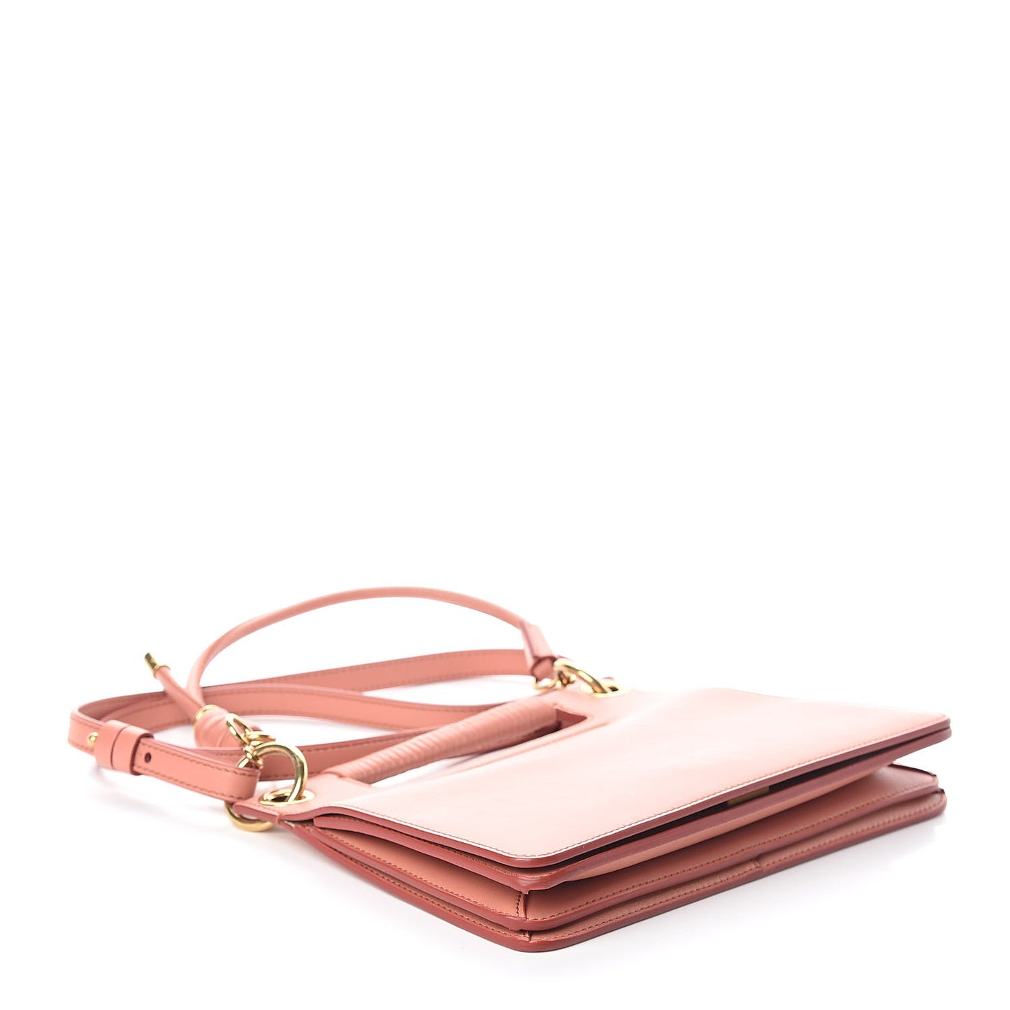 Calfskin Small Whip Top Handle Crossbody Coral
