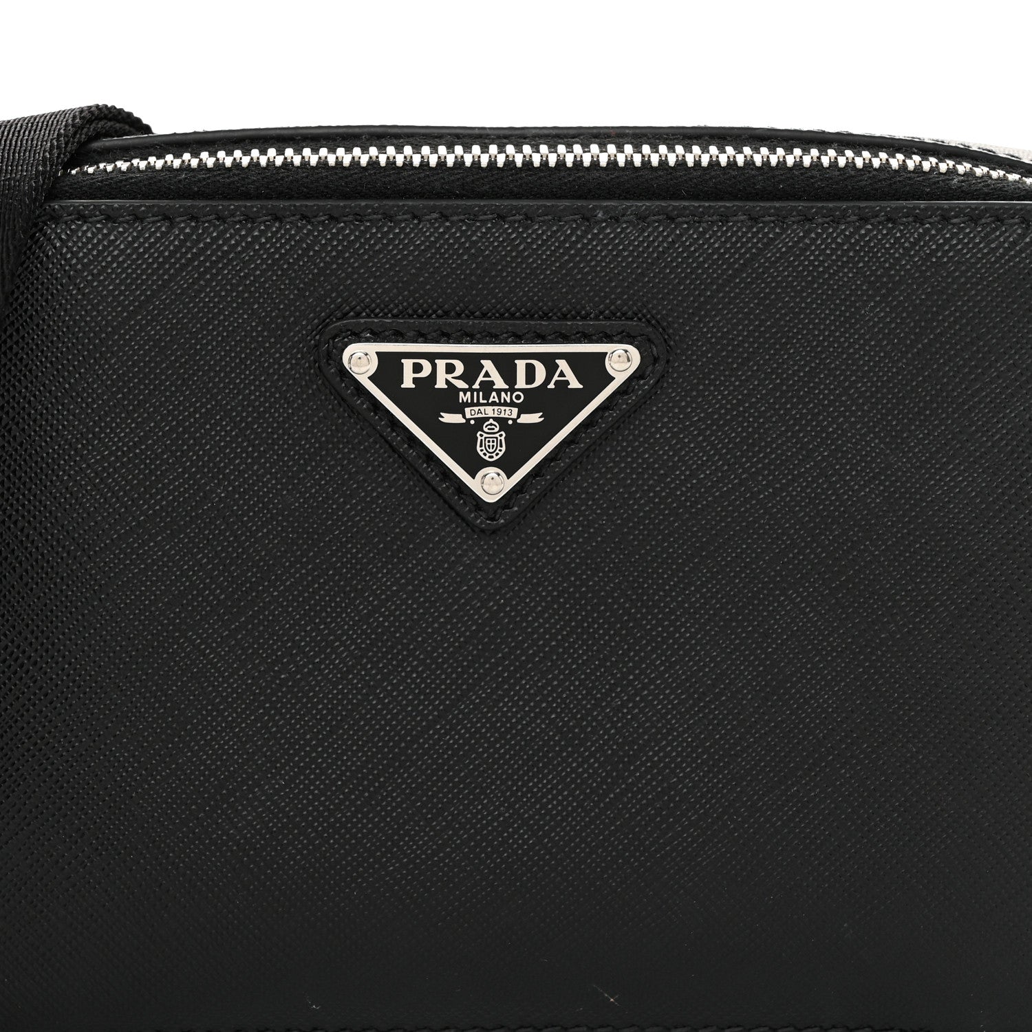 Prada Saffiano Travel Small Brique Crossbody Bag Black 8 of 12