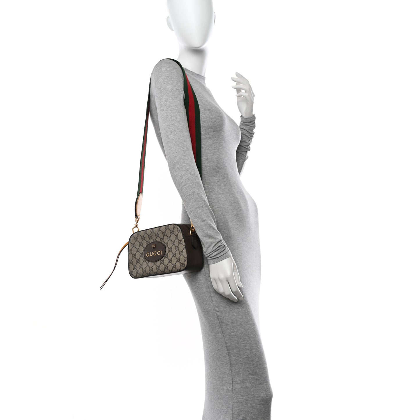 GG Supreme Monogram Web Neo Vintage Shoulder Bag Beige New Acero Crop