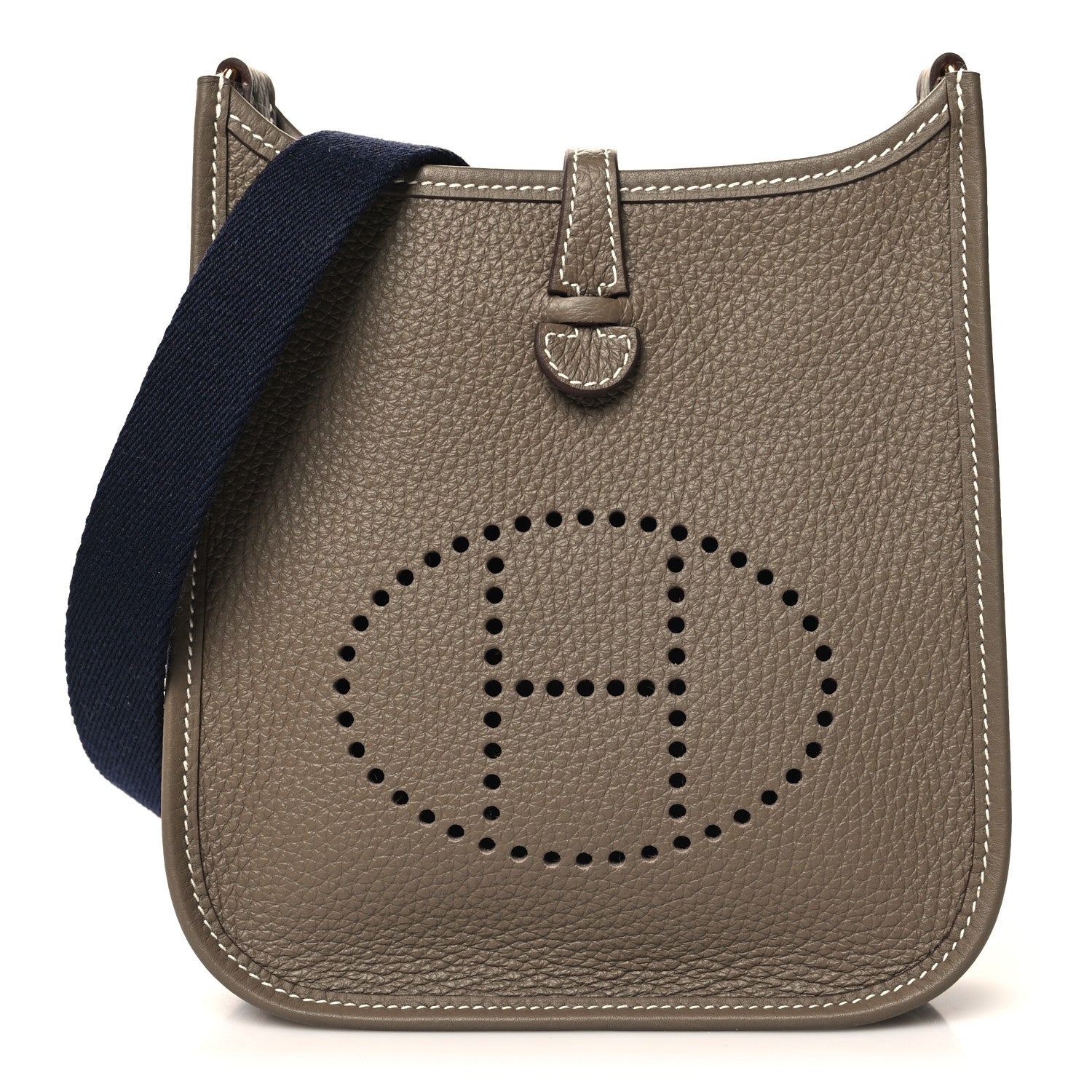 Hermes Taurillon Clemence Amazone Evelyne TPM Etoupe Bleu Indigo 1 of 10